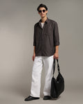 Deep Brown Poplin Shirt
