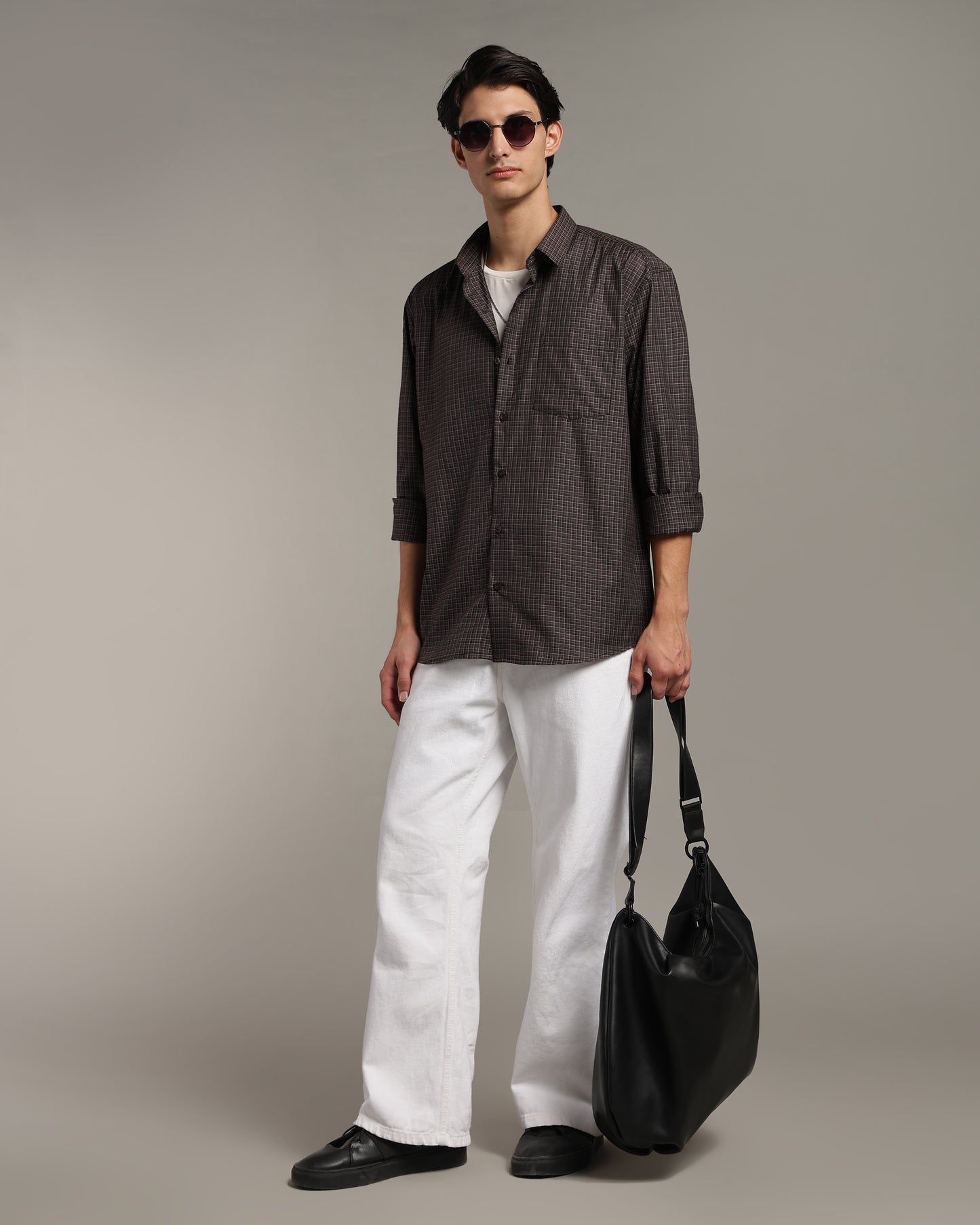Deep Brown Poplin Shirt