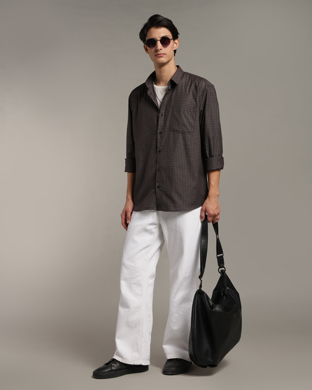 Deep Brown Poplin Shirt