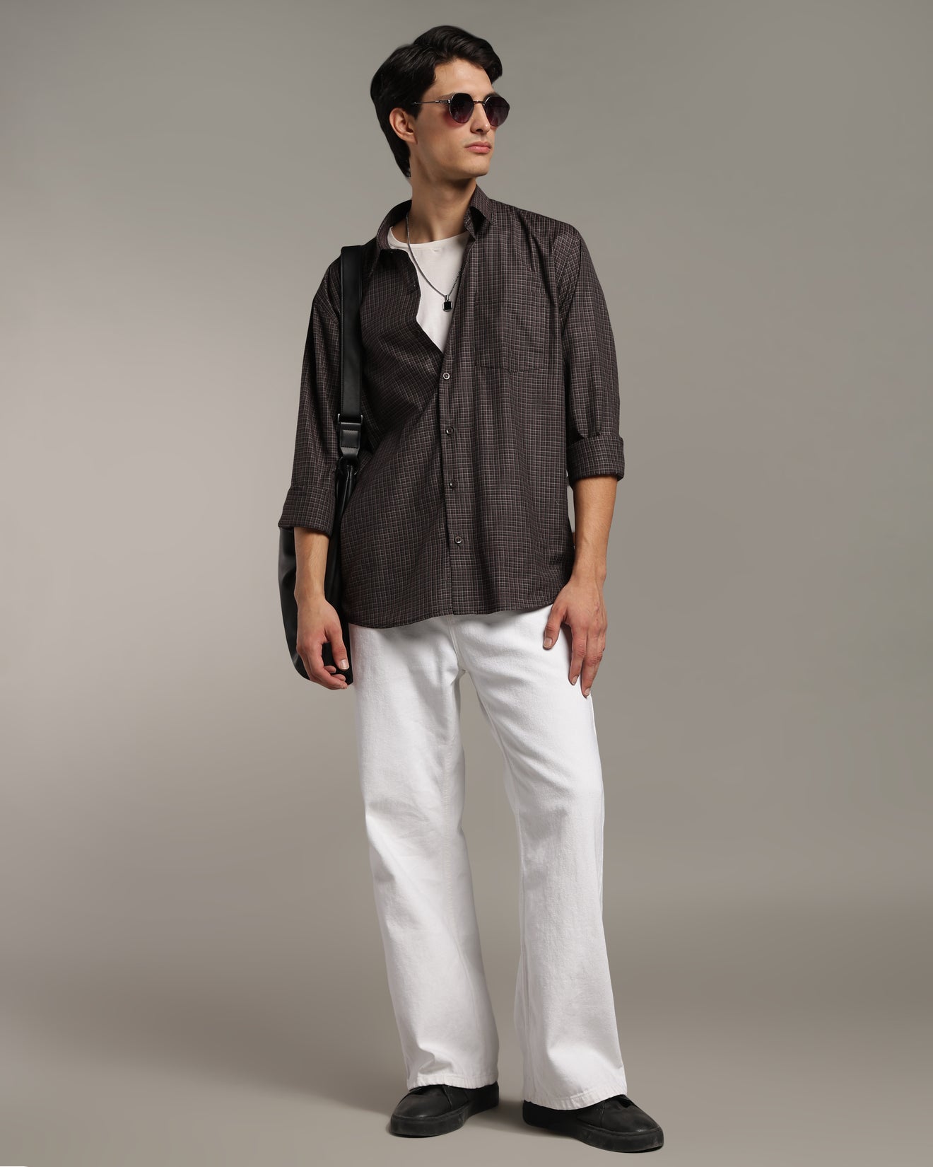 Deep Brown Poplin Shirt