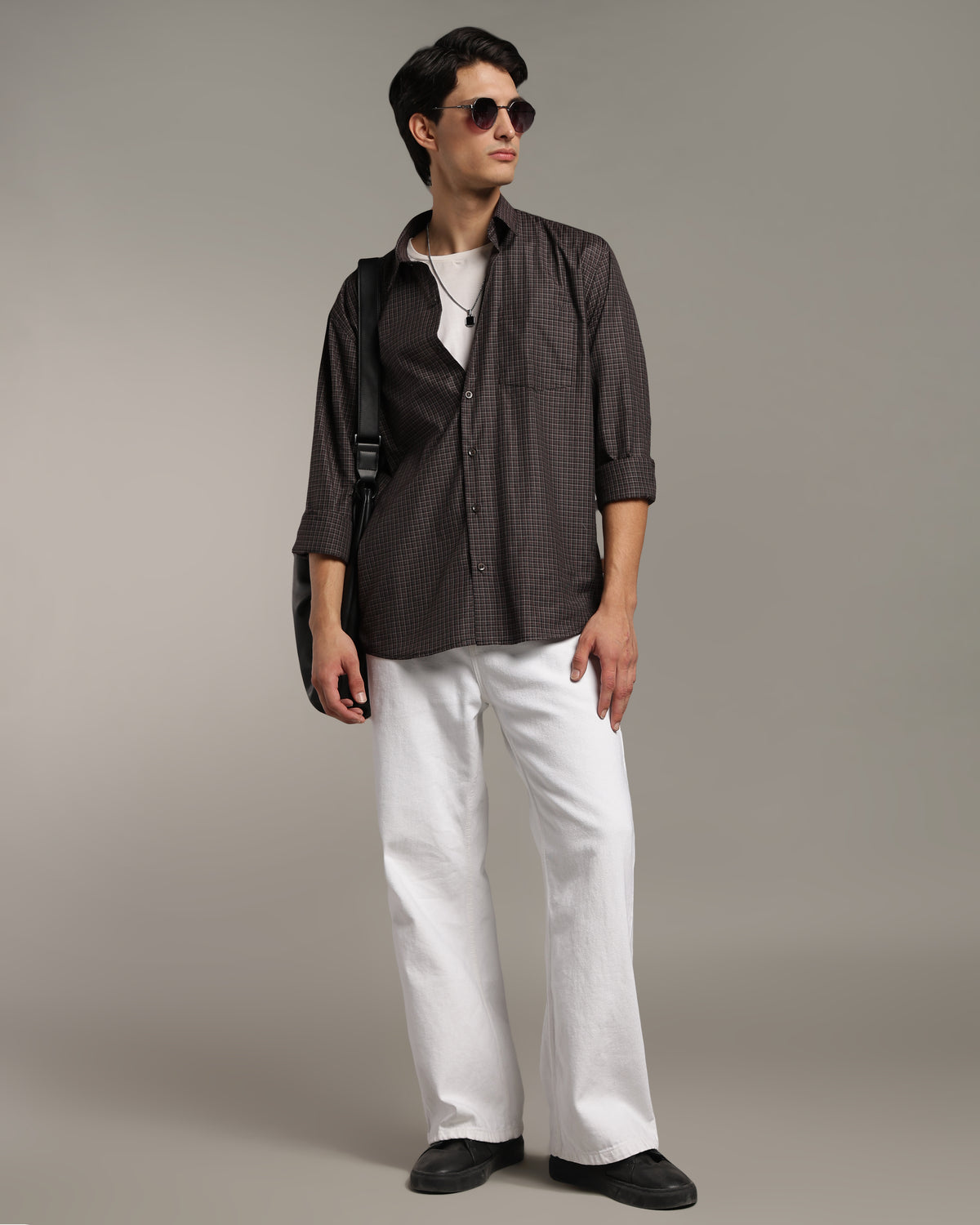 Deep Brown Poplin Shirt