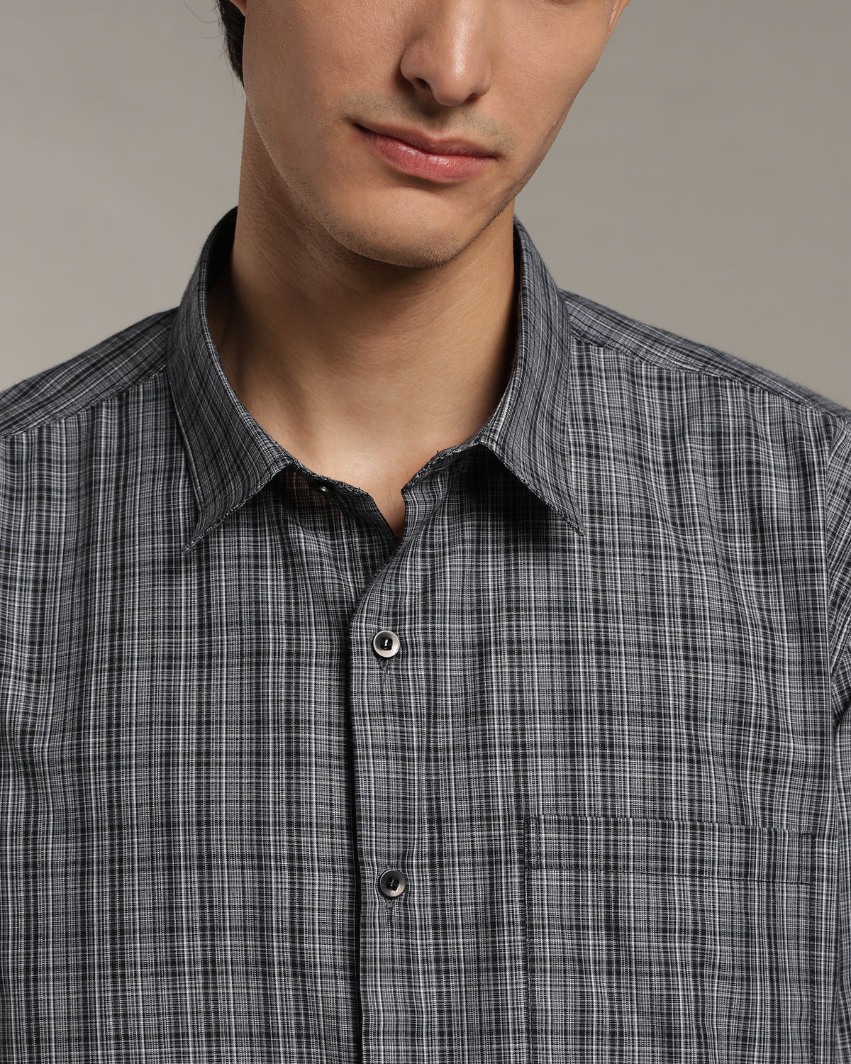 Ash Grey Poplin Shirt