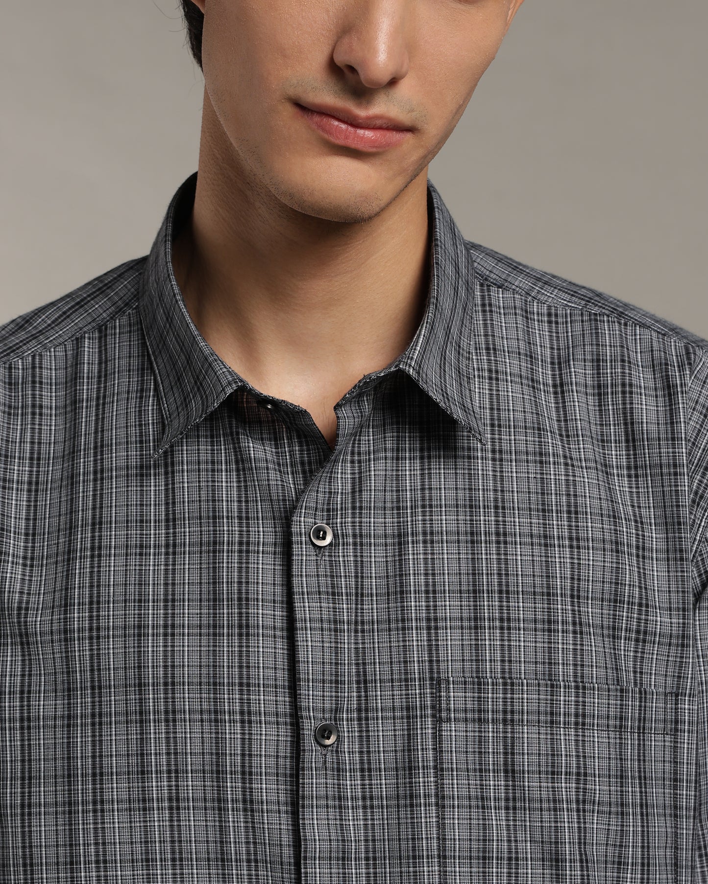 Ash Grey Poplin Shirt