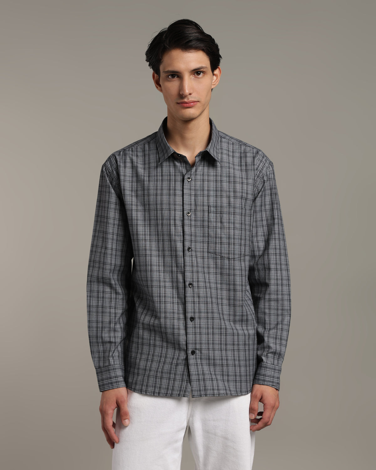 Ash Grey Poplin Shirt