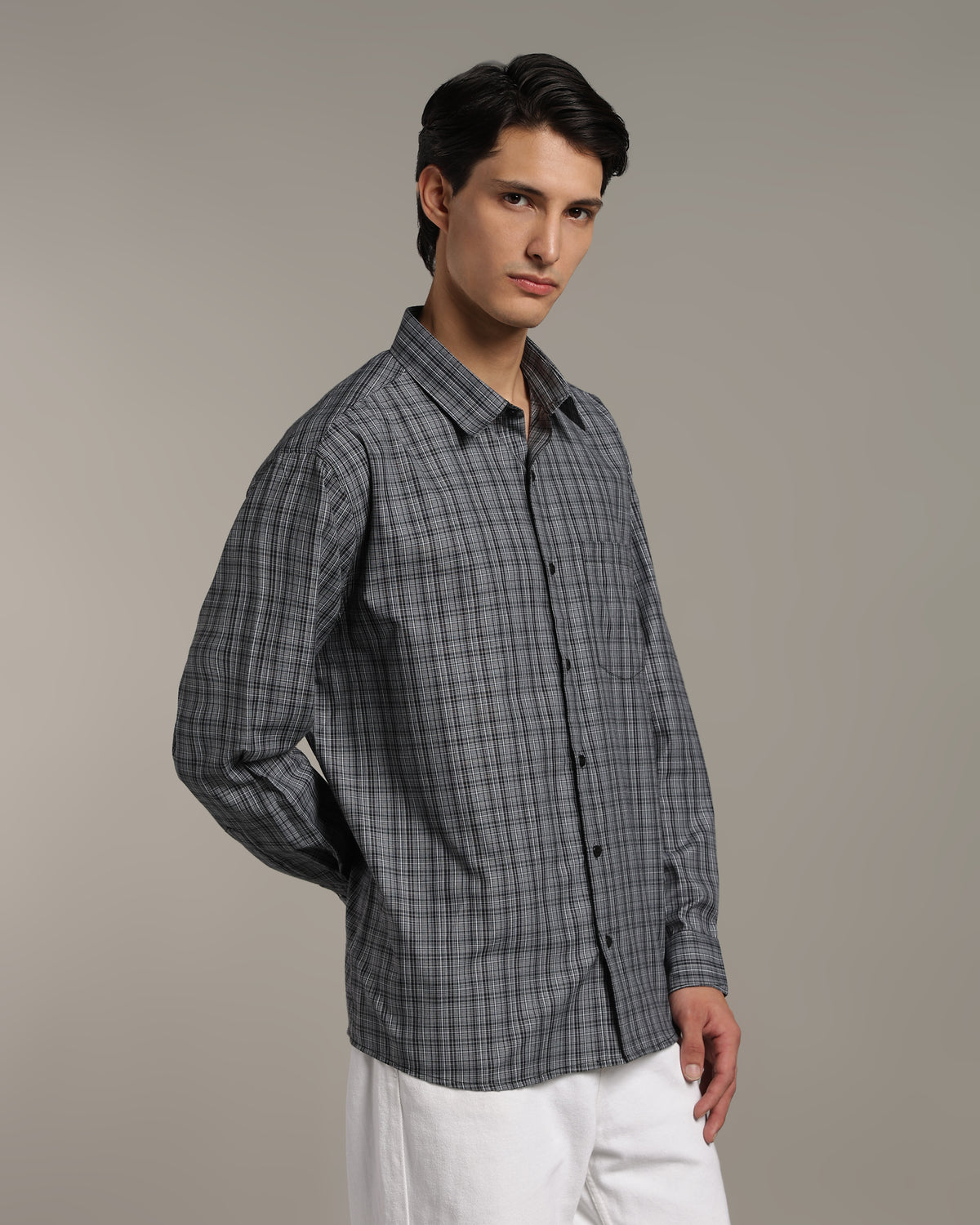 Ash Grey Poplin Shirt