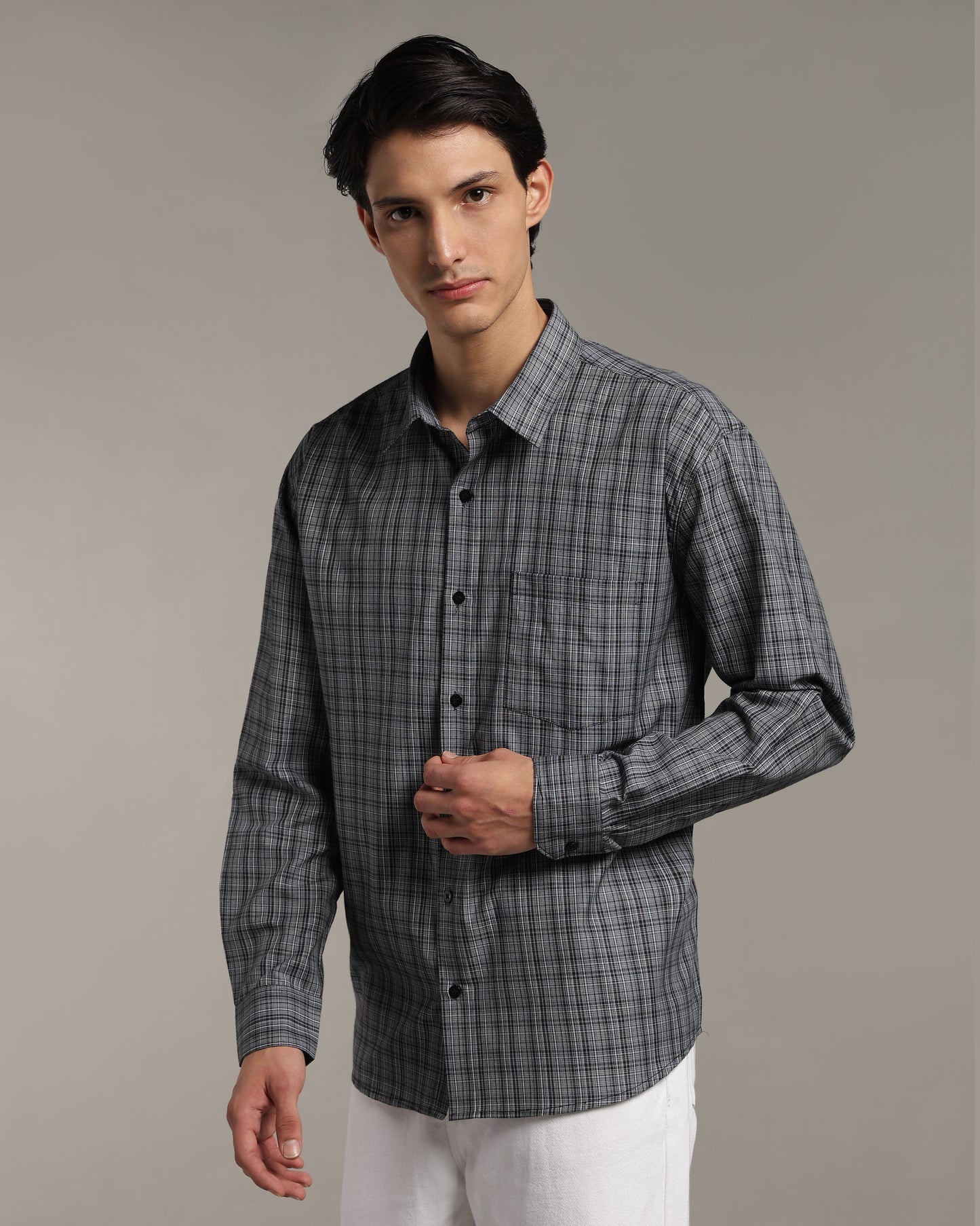 Ash Grey Poplin Shirt