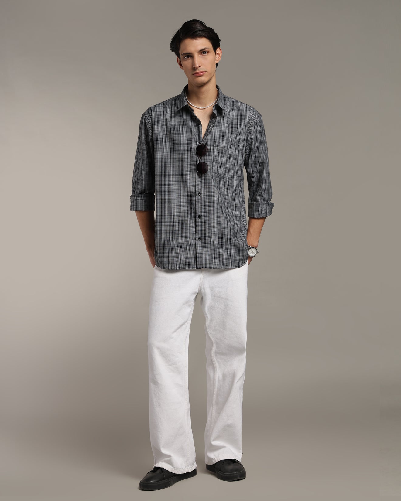 Ash Grey Poplin Shirt