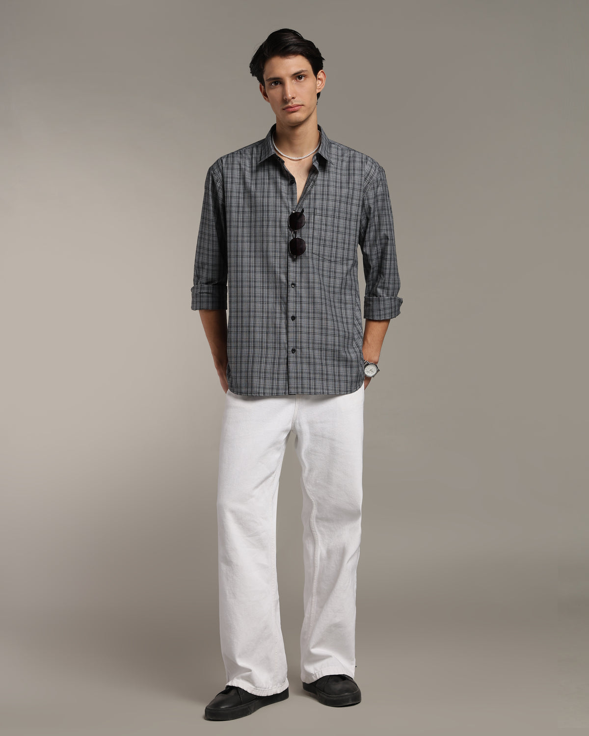 Ash Grey Poplin Shirt