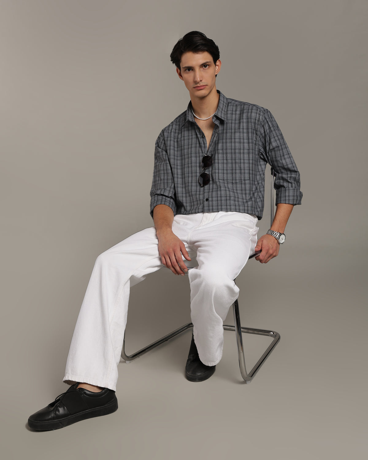 Ash Grey Poplin Shirt