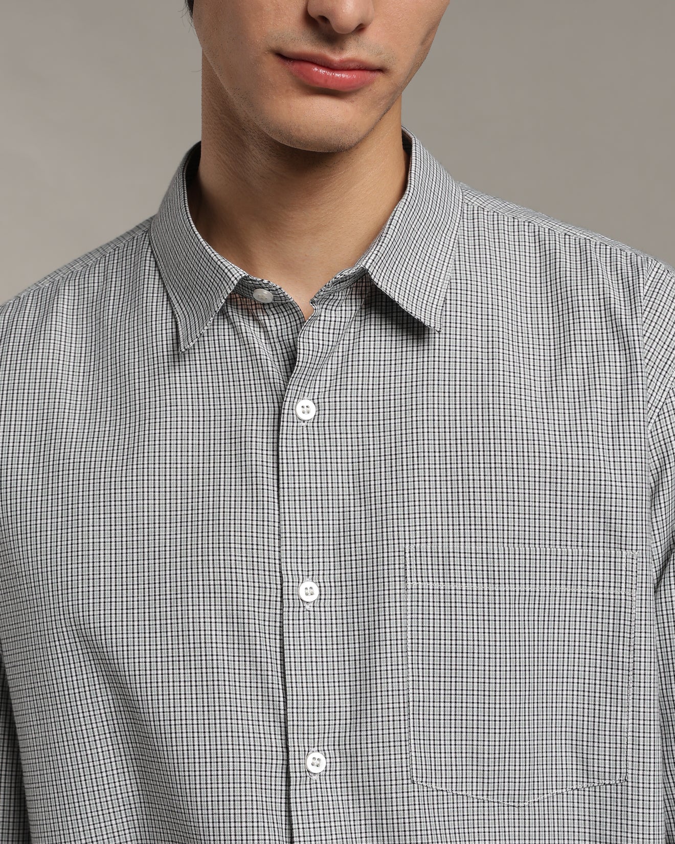 Silver Grey Poplin Shirt