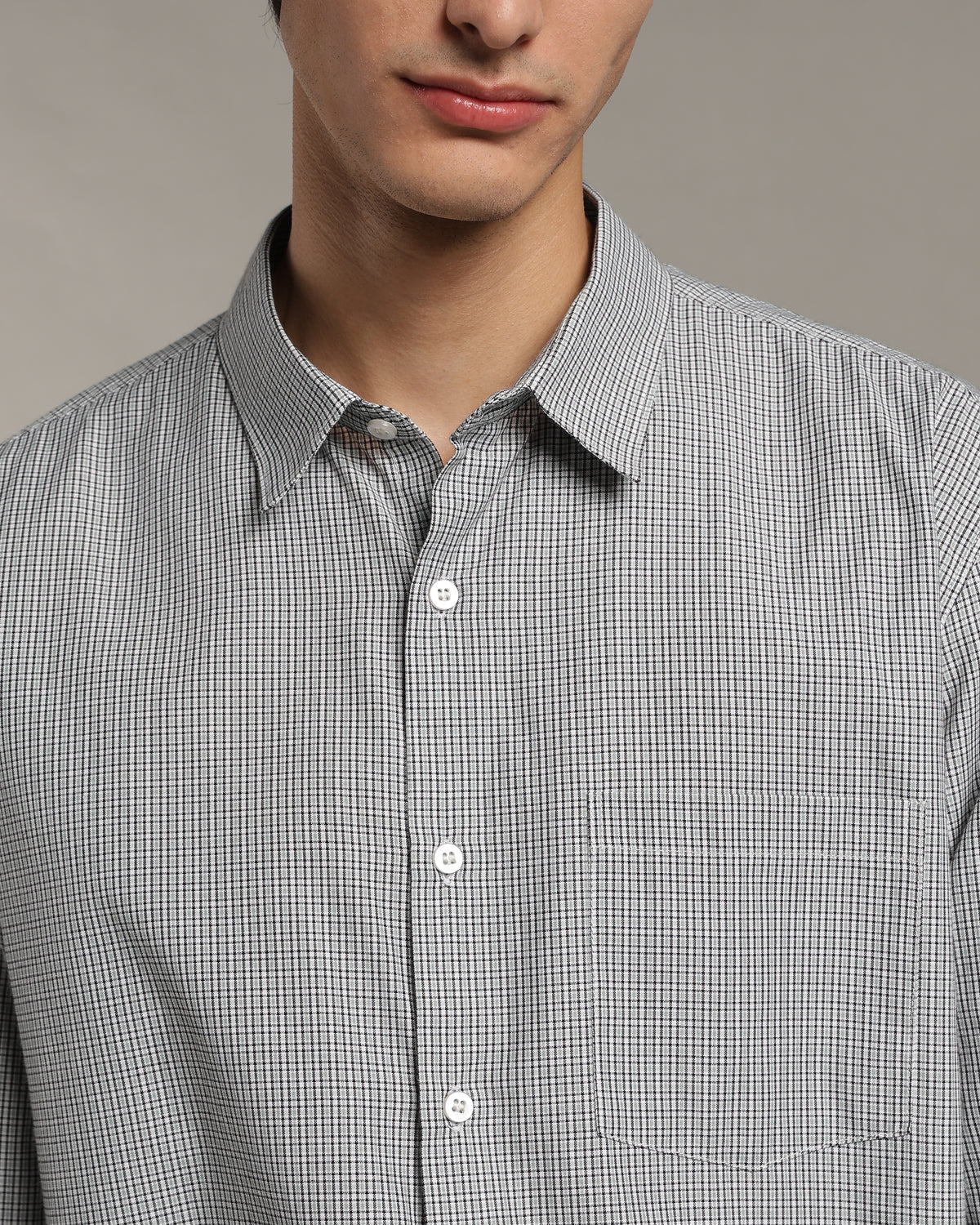 Silver Grey Poplin Shirt