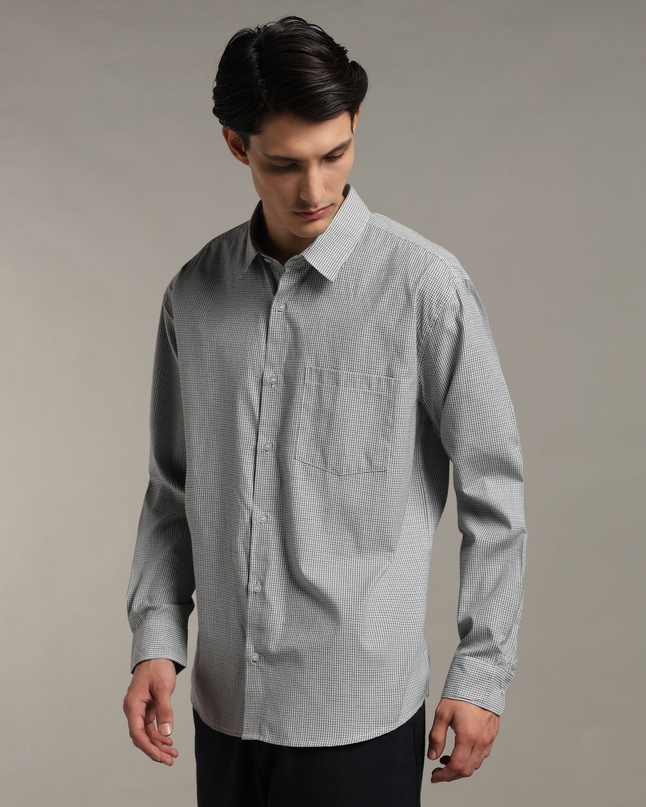 Silver Grey Poplin Shirt