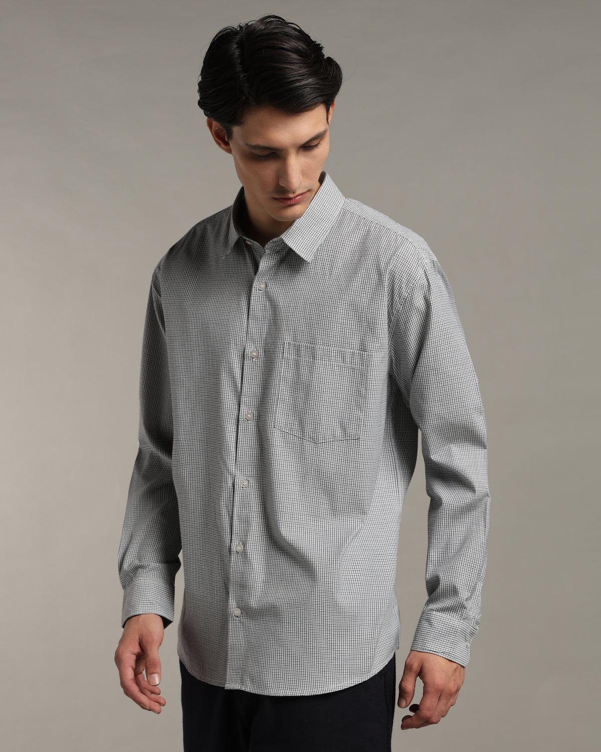 Silver Grey Poplin Shirt
