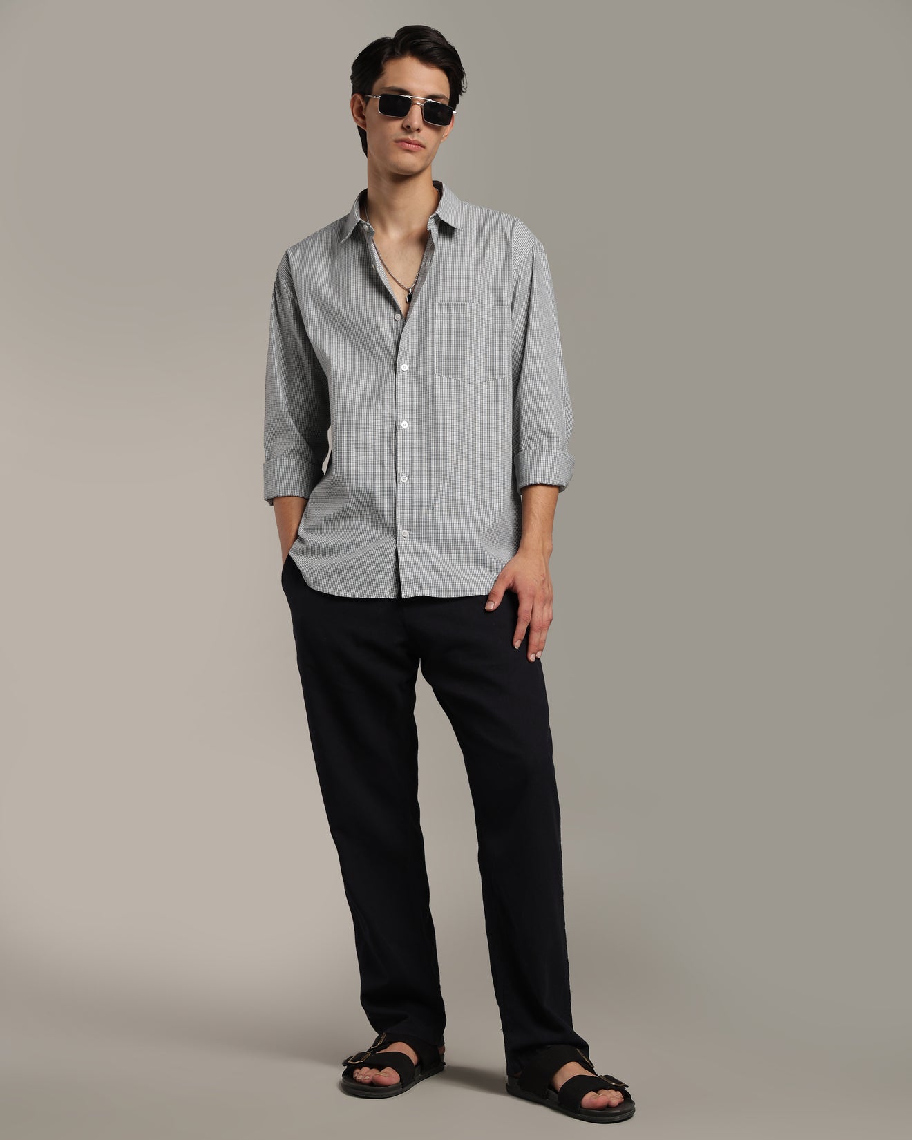 Silver Grey Poplin Shirt
