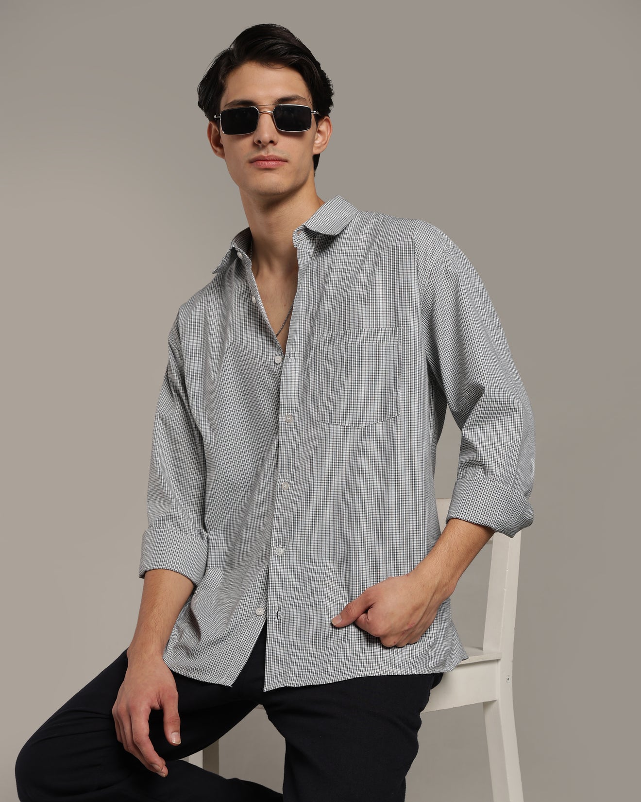 Silver Grey Poplin Shirt