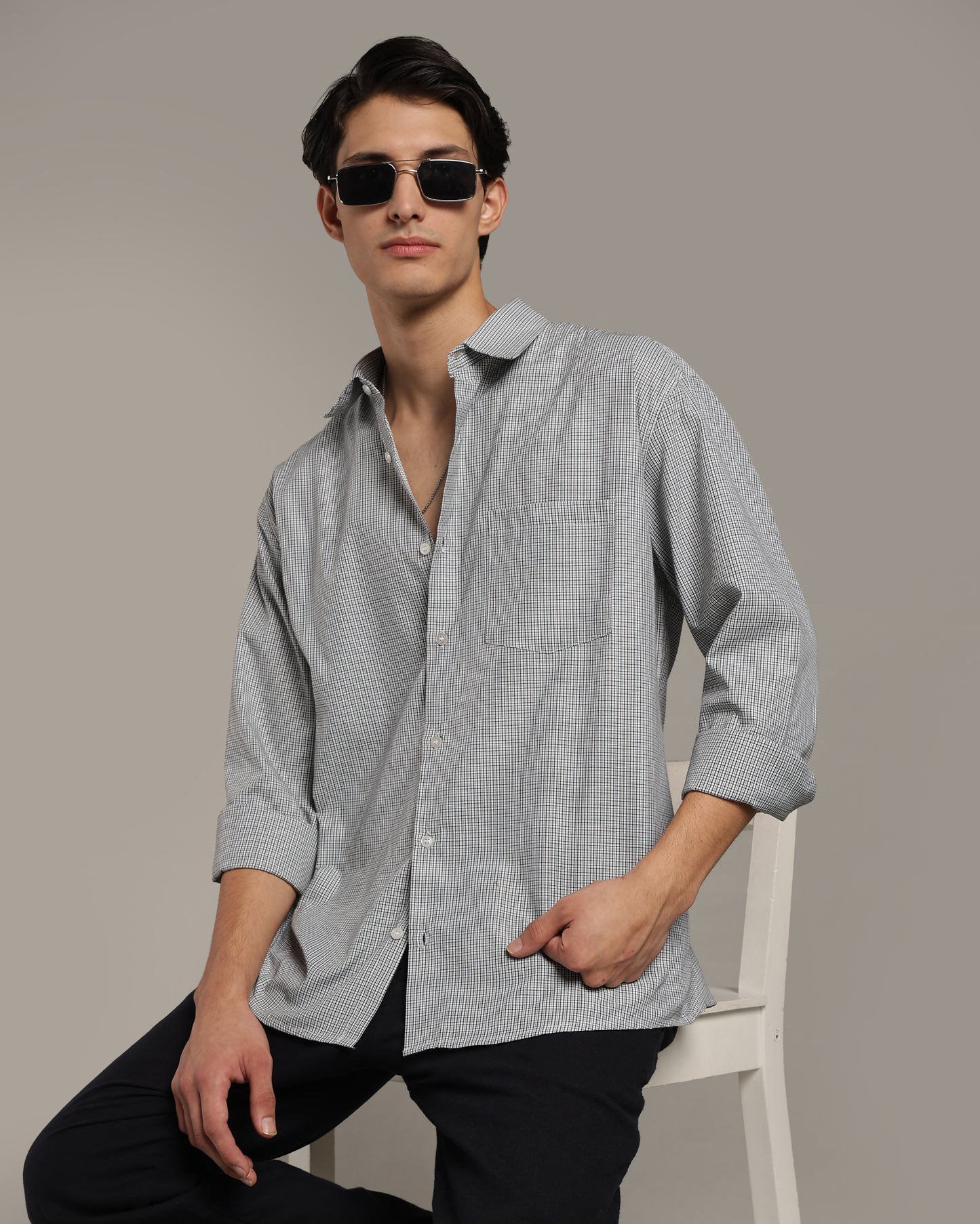 Silver Grey Poplin Shirt