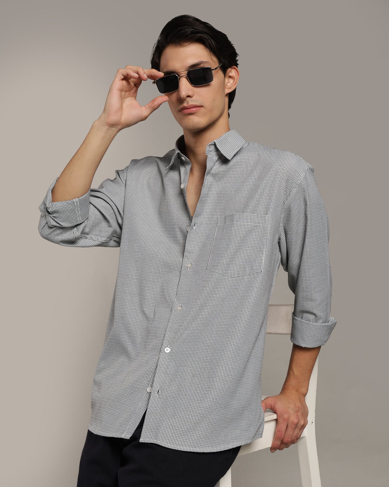 Silver Grey Poplin Shirt