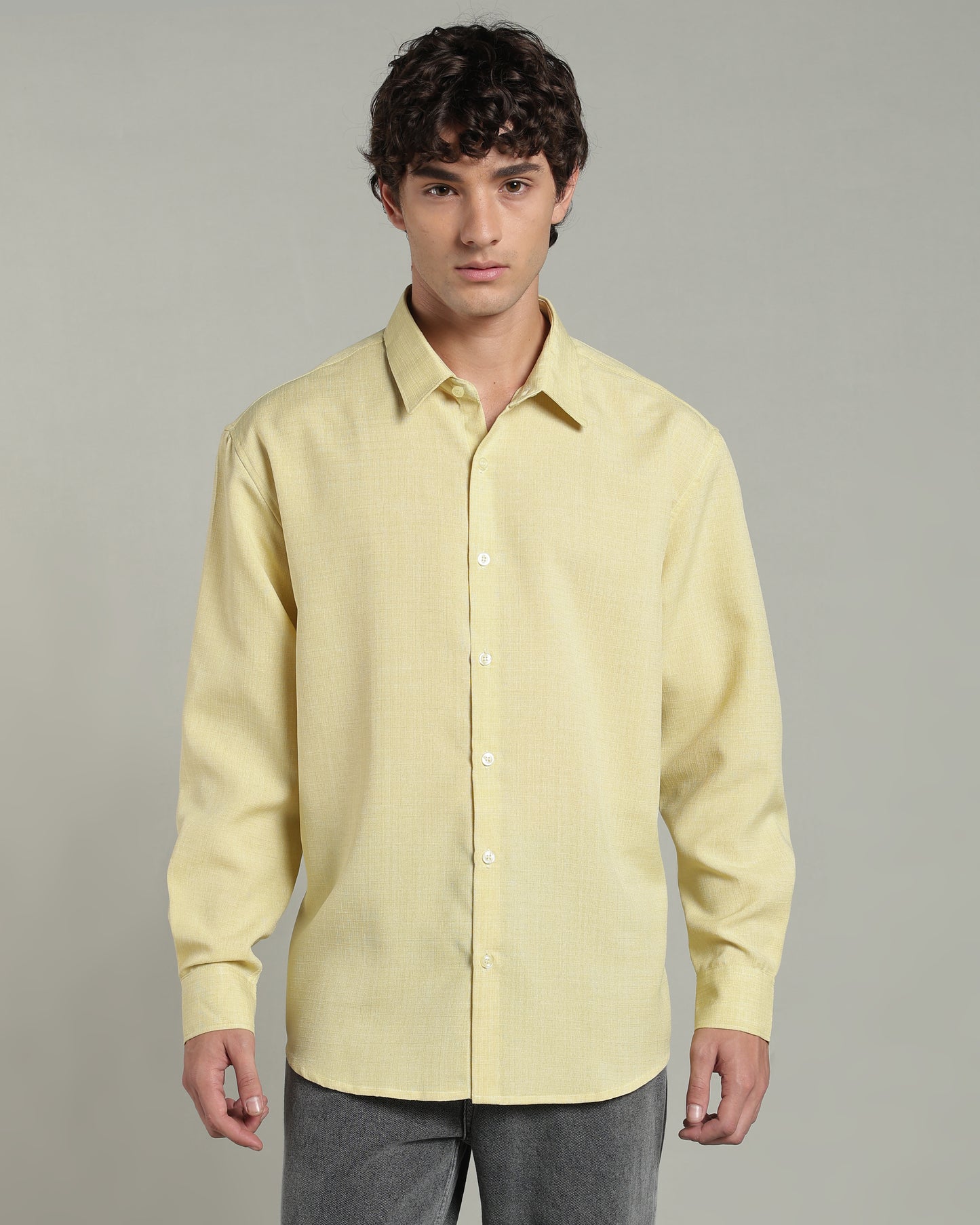 Lemon Yellow Textured Shirt