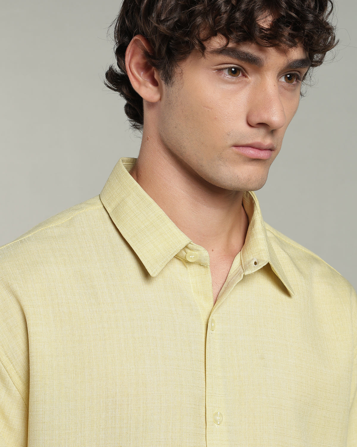 Lemon Yellow Textured Shirt