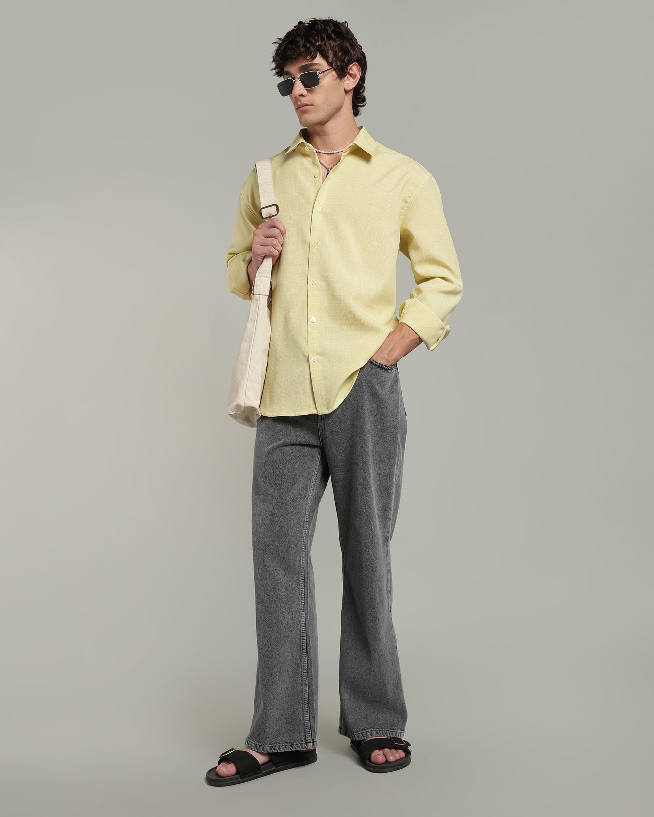 Lemon Yellow Textured Shirt