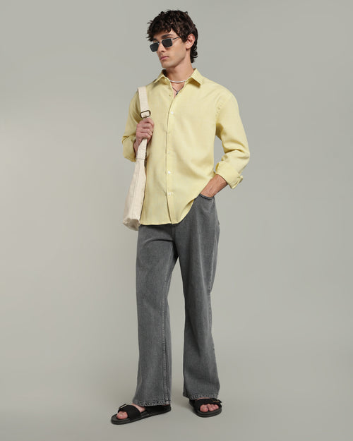 Lemon Yellow Textured Shirt