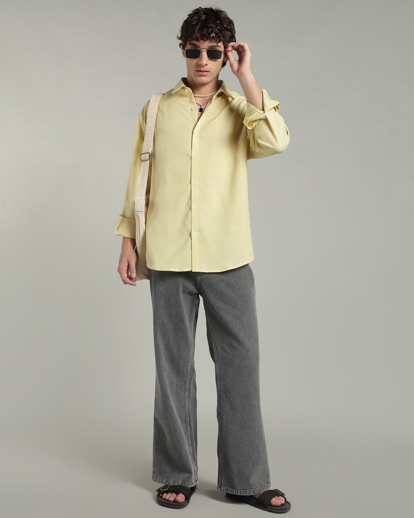 Lemon Yellow Textured Shirt