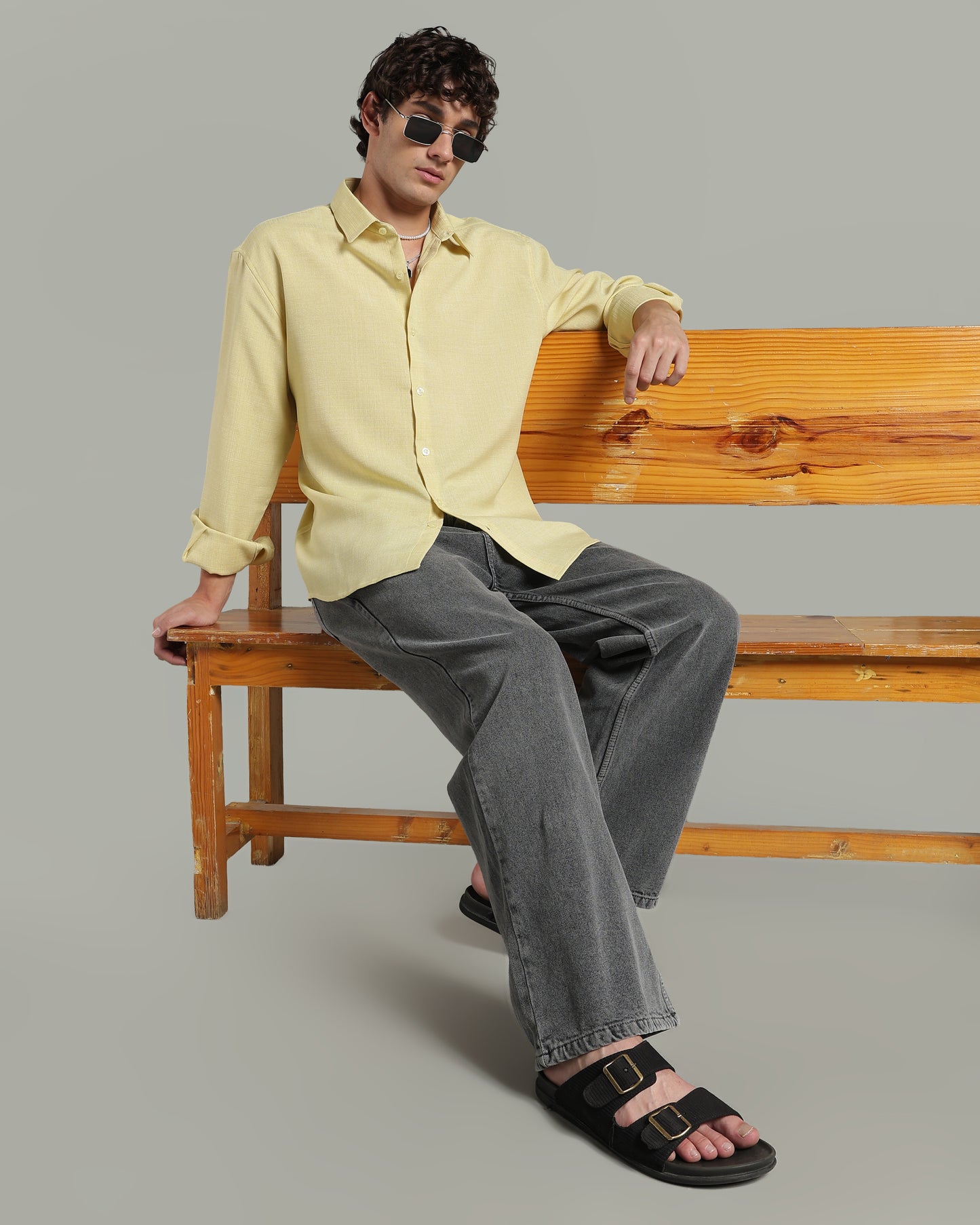 Lemon Yellow Textured Shirt
