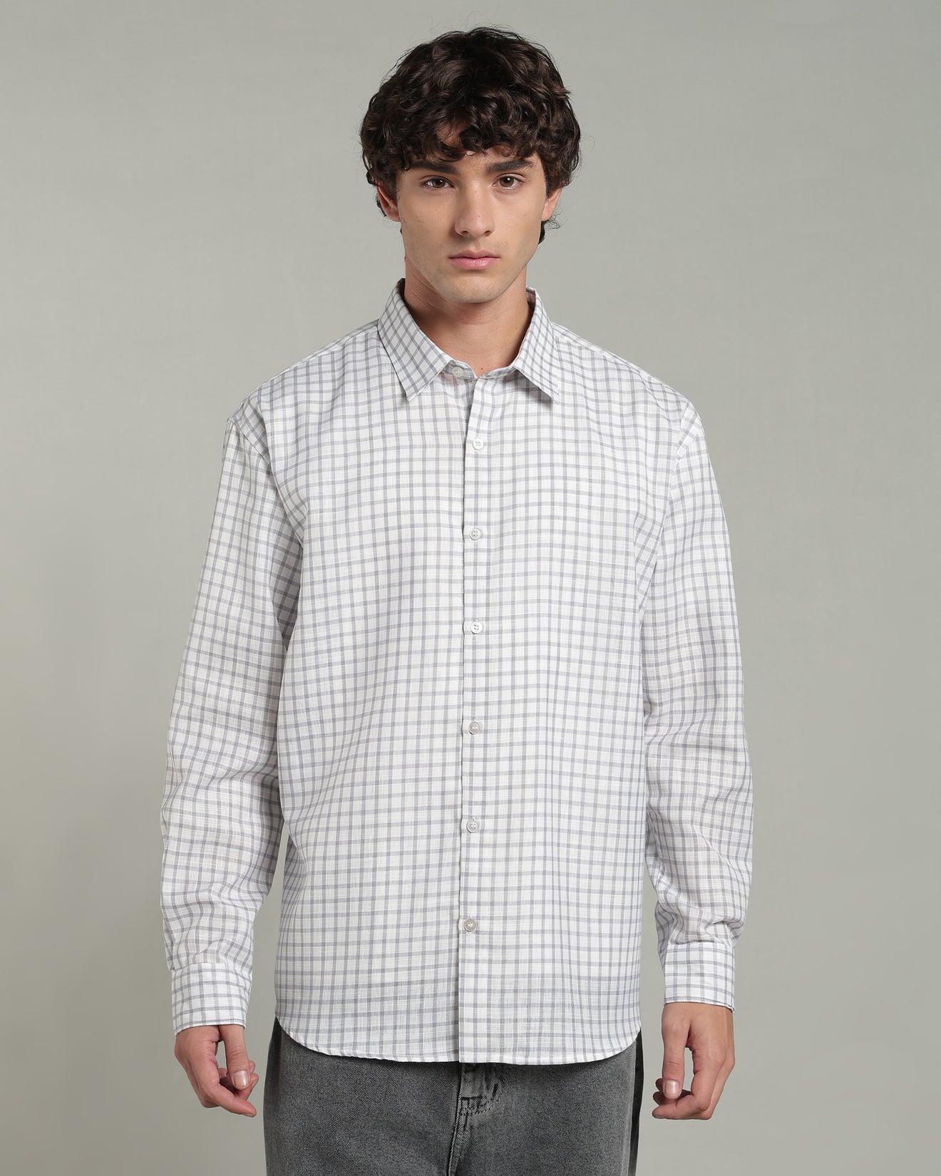 Slate Grey Checkered Shirt