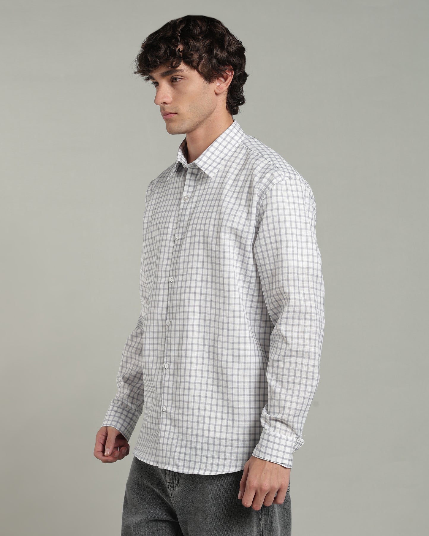 Slate Grey Checkered Shirt