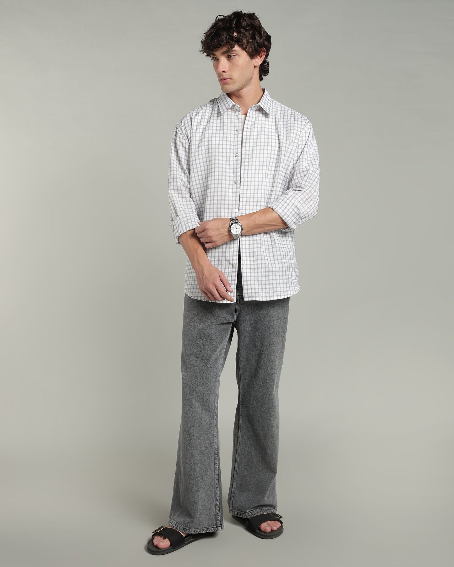 Slate Grey Checkered Shirt
