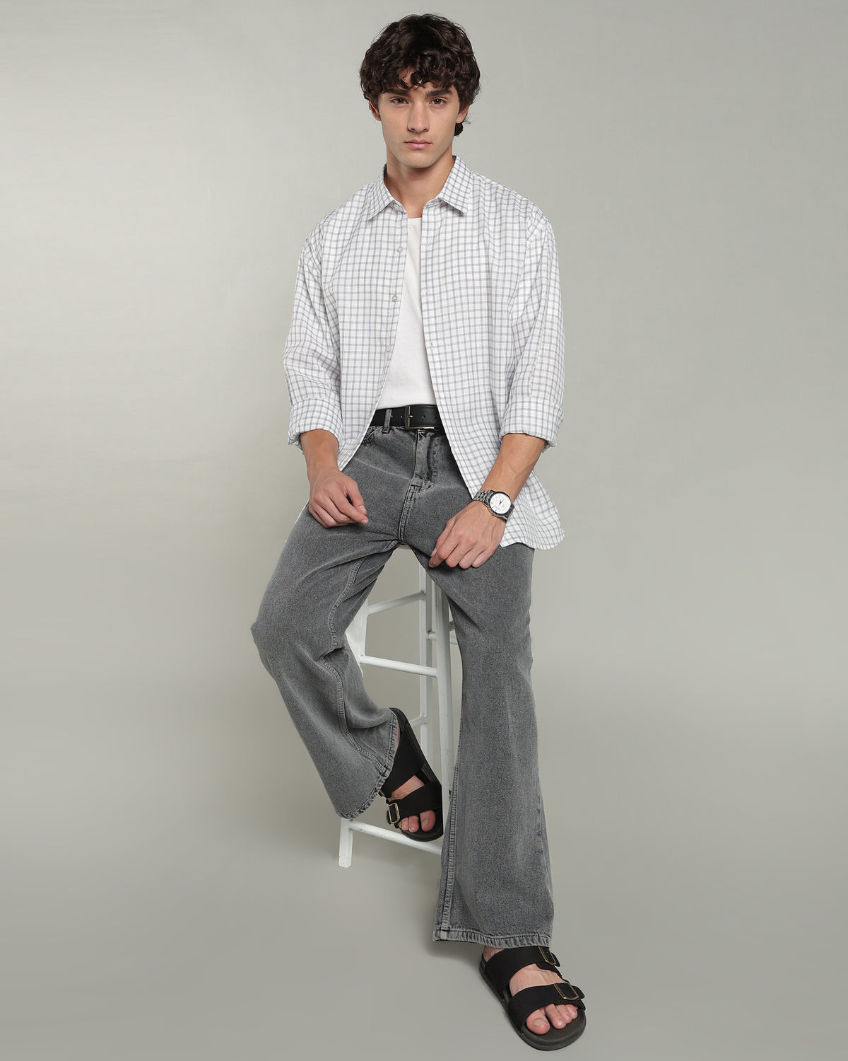 Slate Grey Checkered Shirt