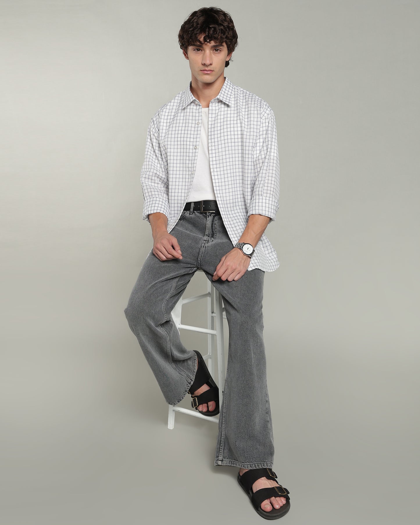 Slate Grey Checkered Shirt