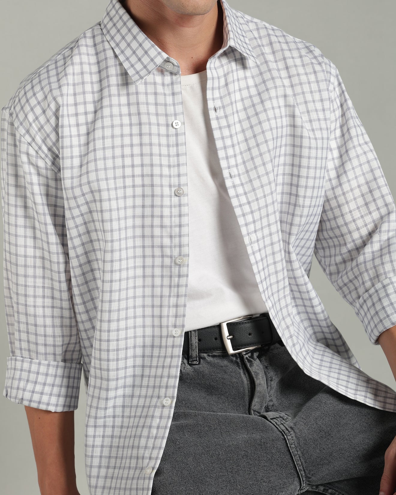 Slate Grey Checkered Shirt
