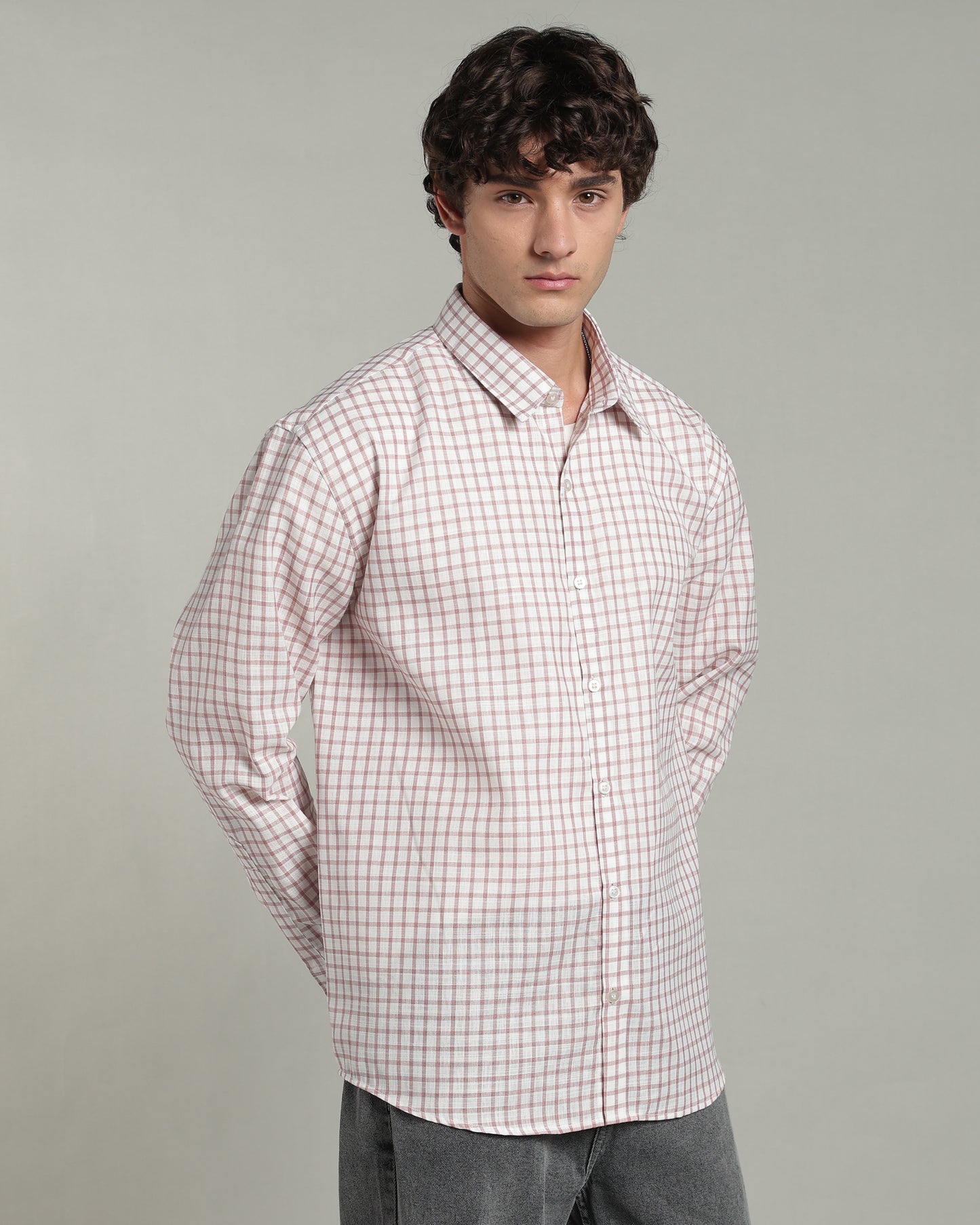 Rose Pink Checkered Shirt