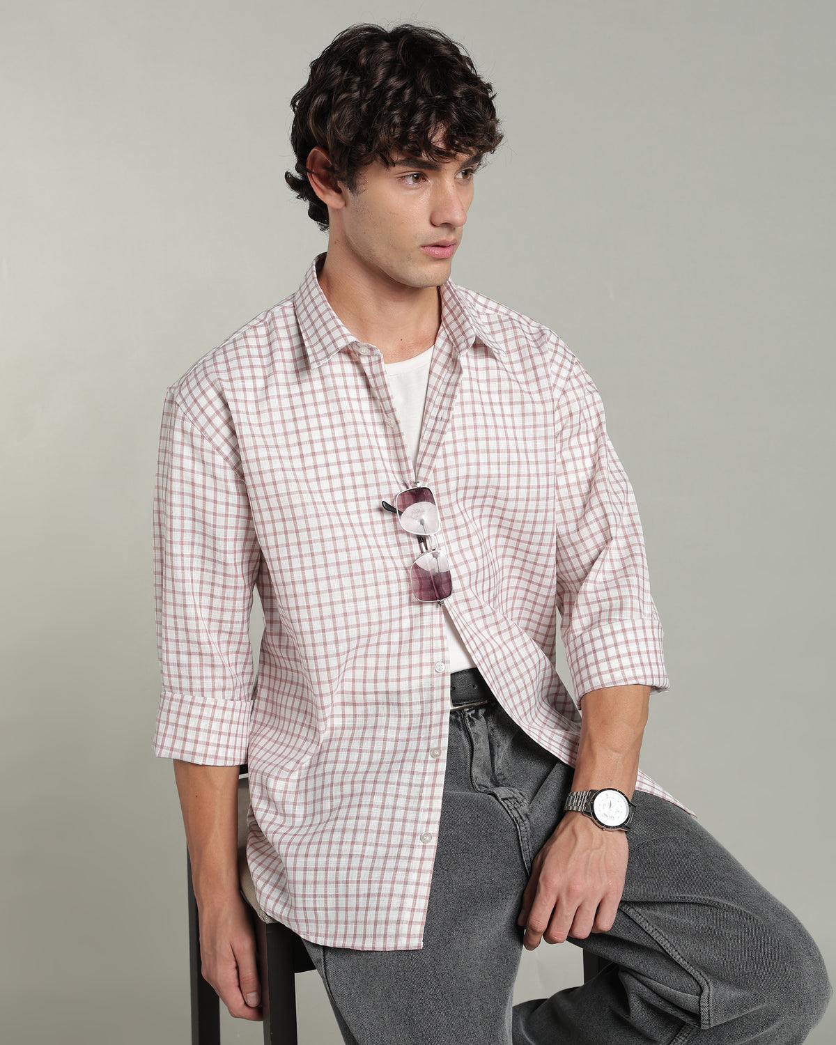 Rose Pink Checkered Shirt