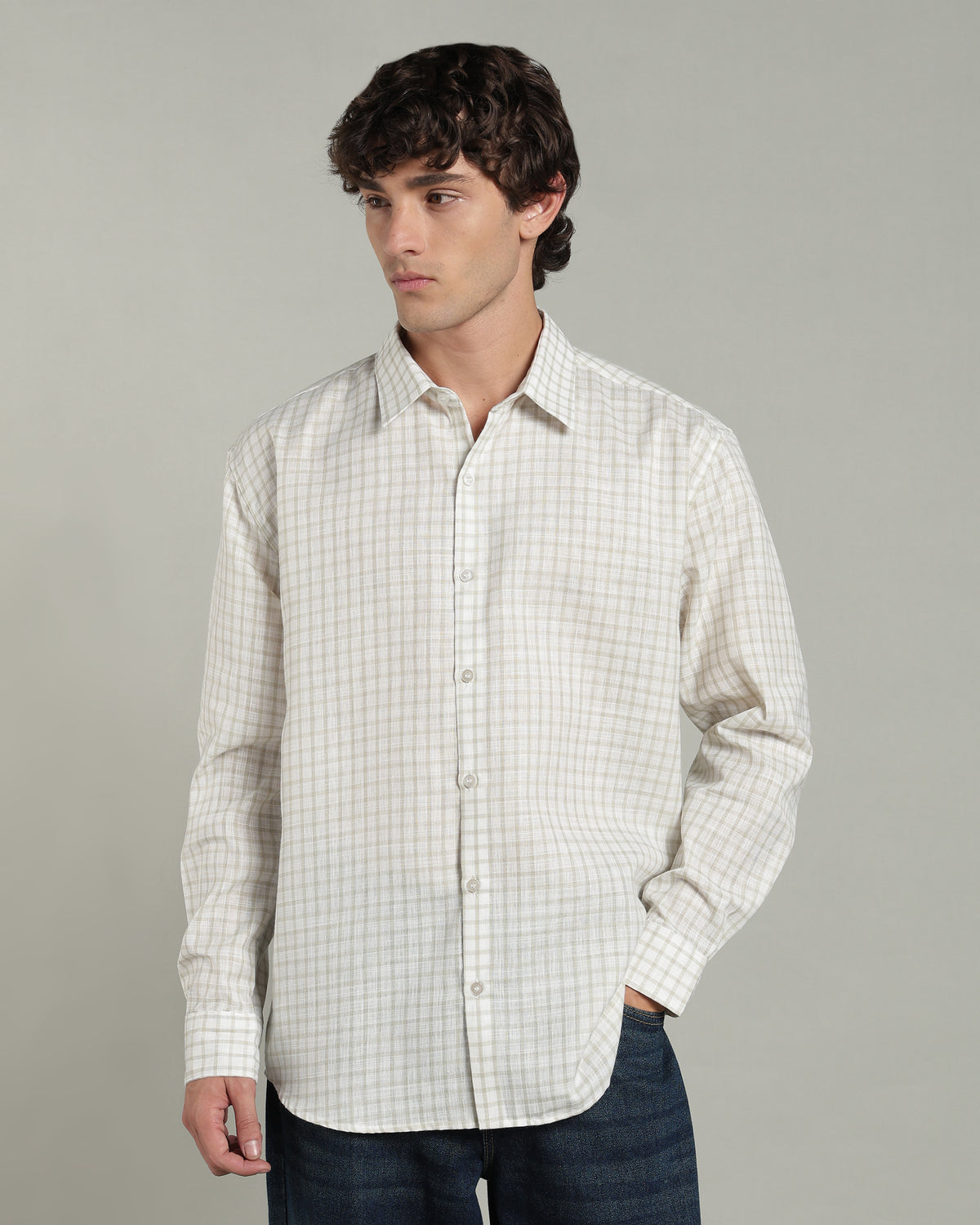 Toffee Beige Checkered Shirt