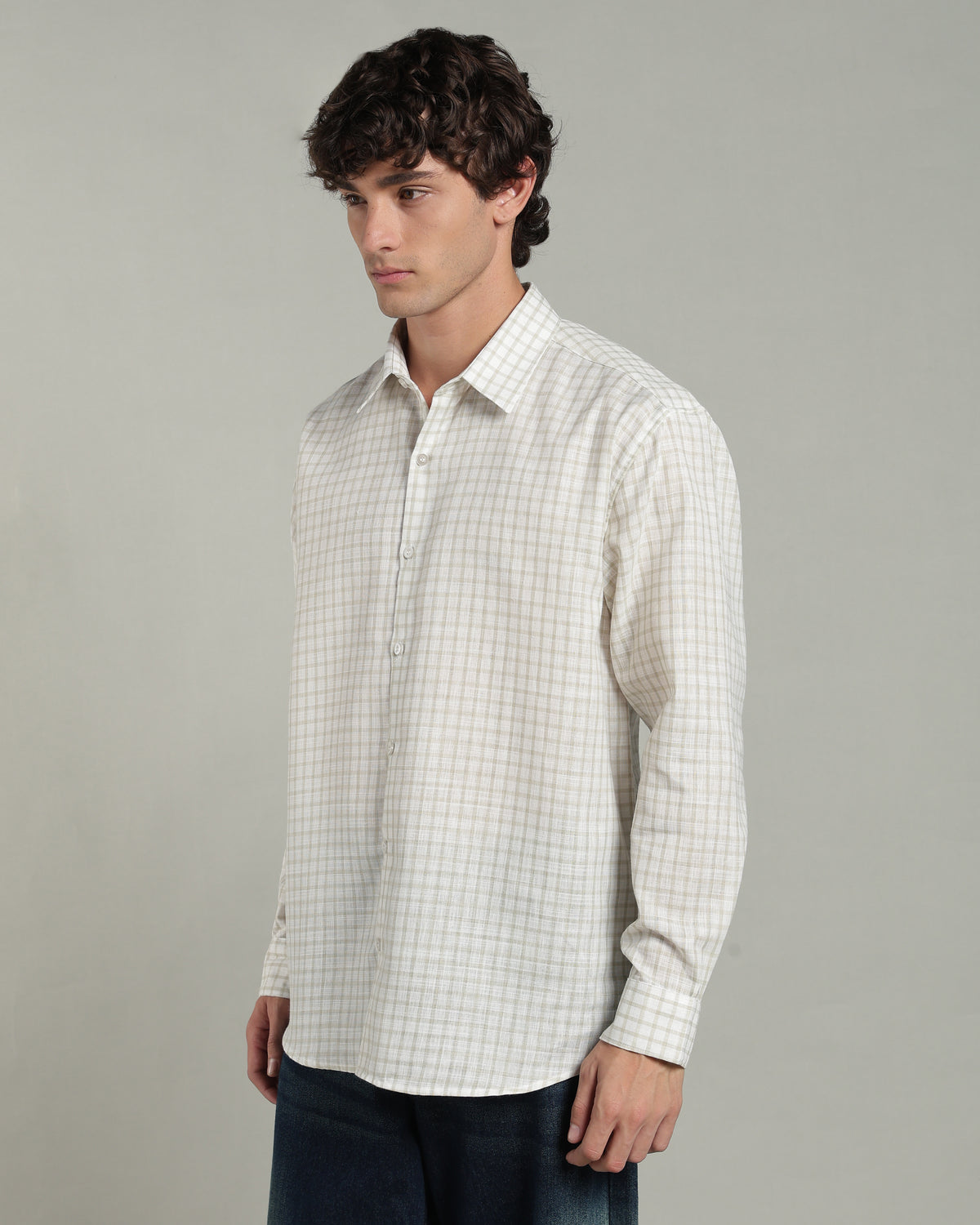 Toffee Beige Checkered Shirt