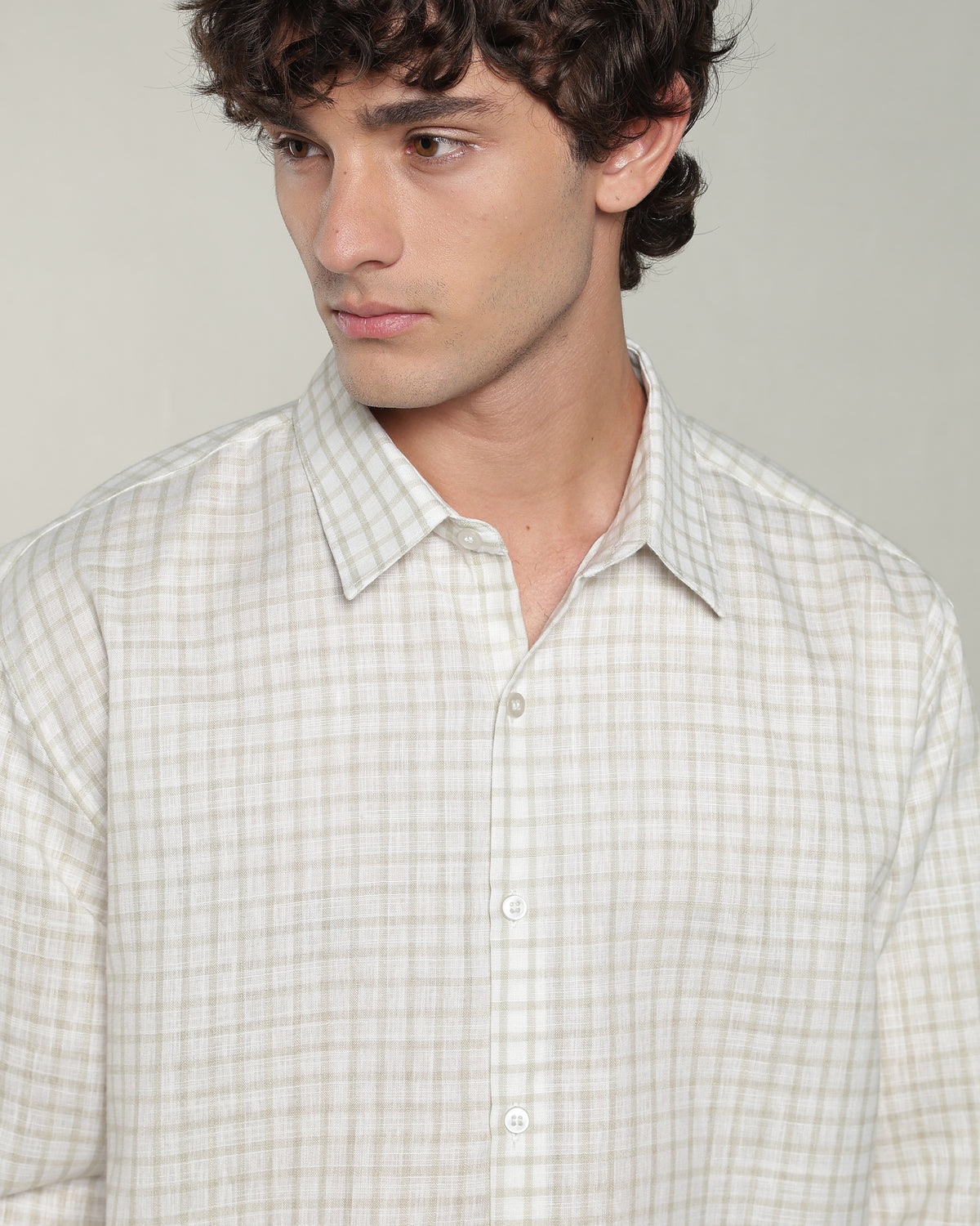 Toffee Beige Checkered Shirt