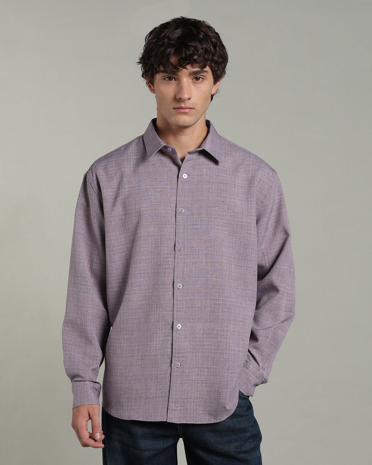 Ash Lavender Textured Shirt