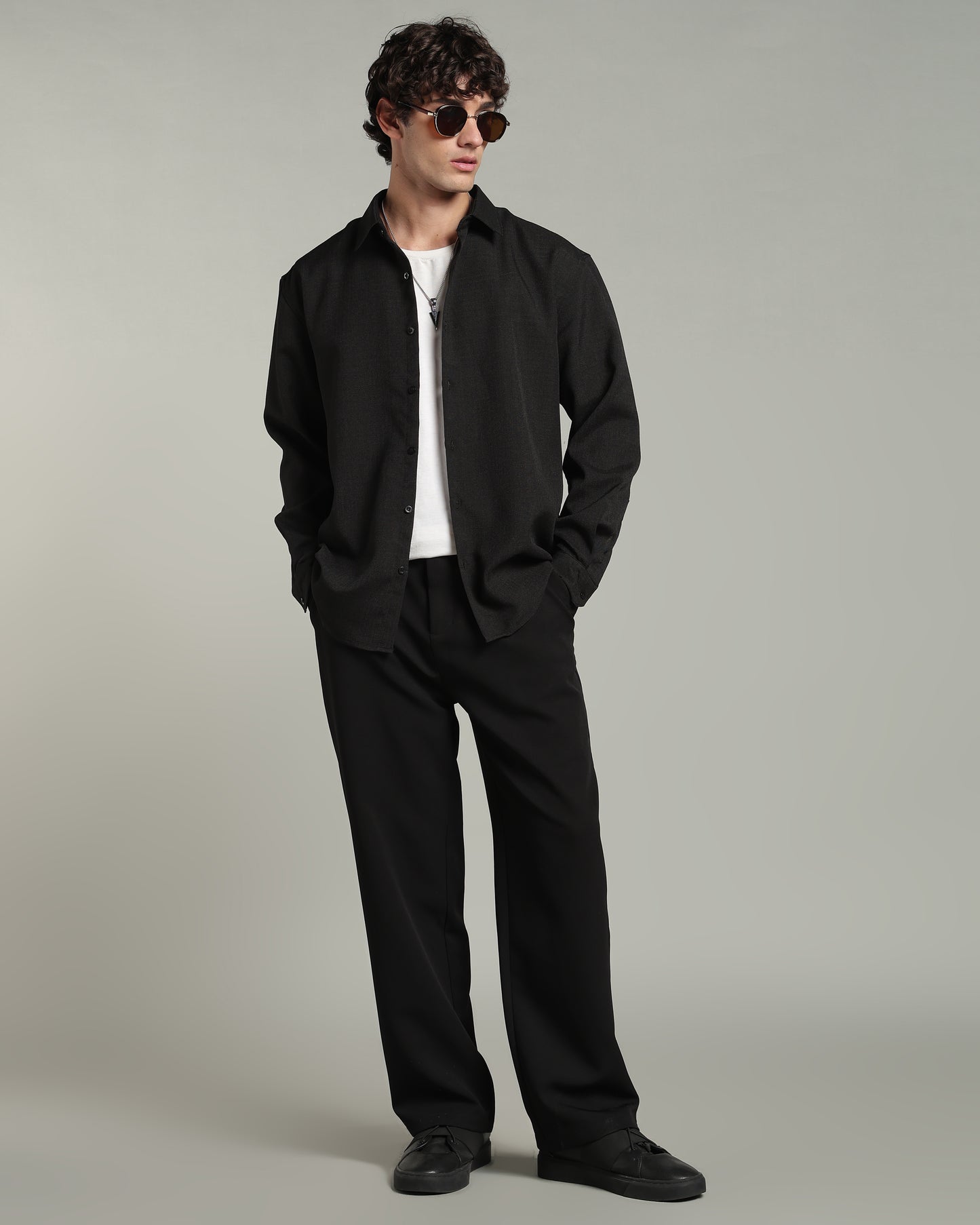 Onyx Black Textured Shirt
