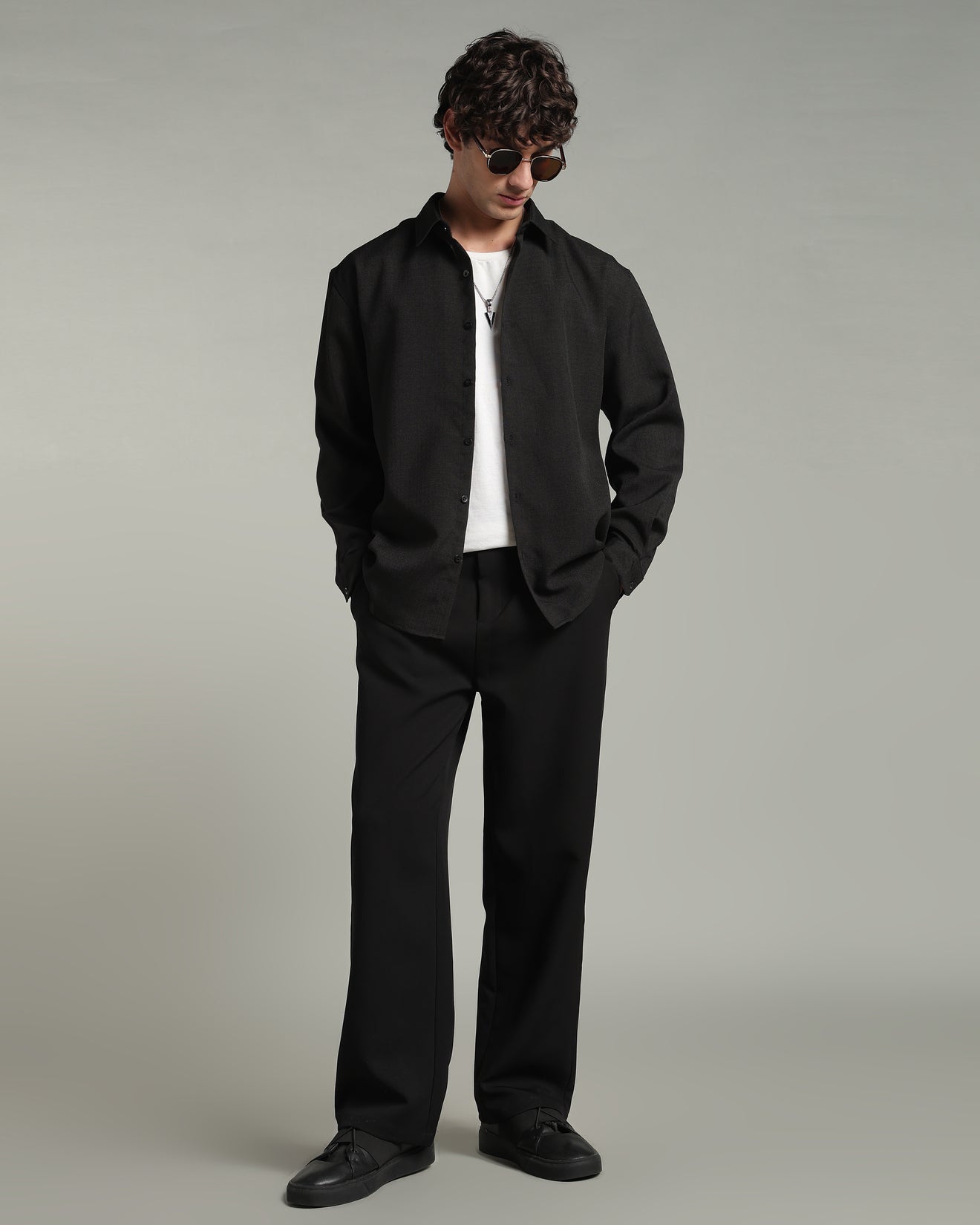 Onyx Black Textured Shirt