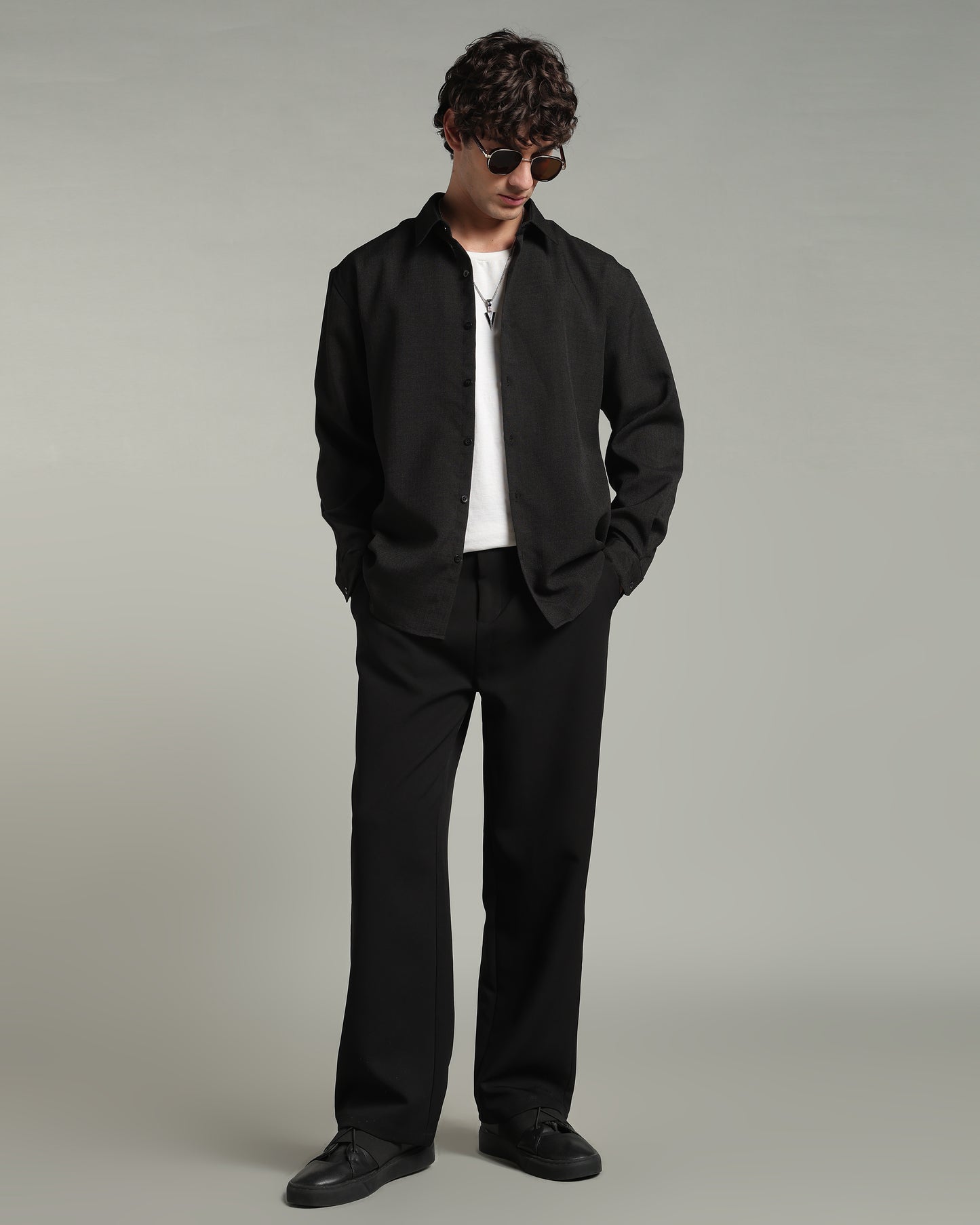 Onyx Black Textured Shirt