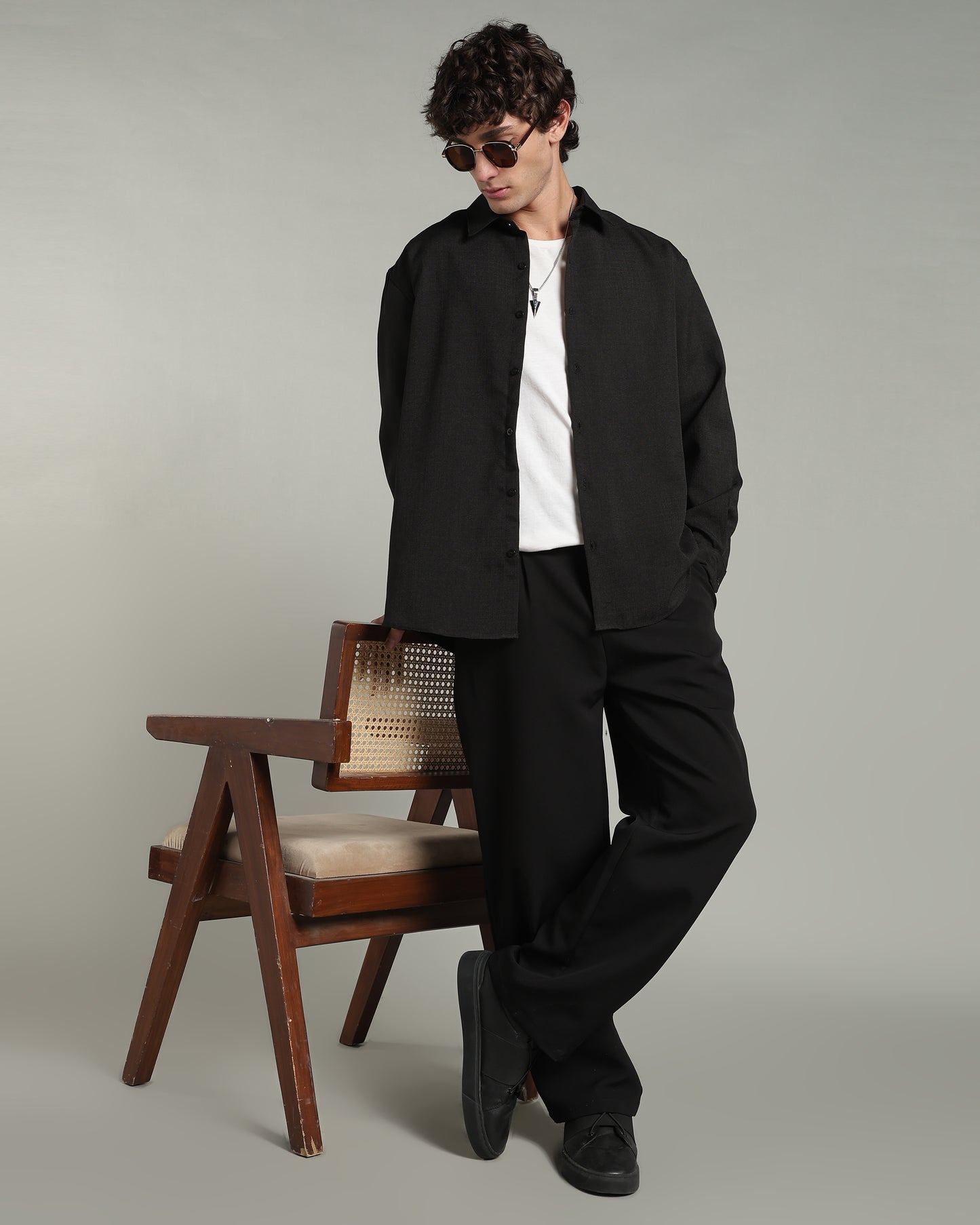 Onyx Black Textured Shirt
