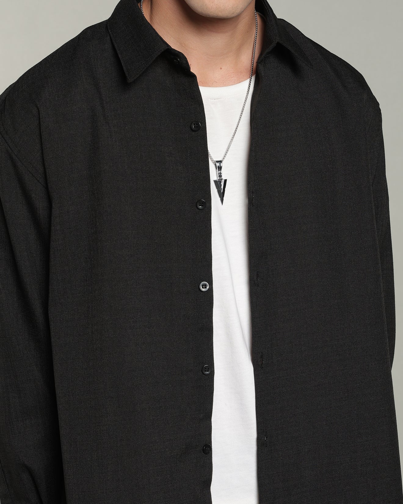 Onyx Black Textured Shirt