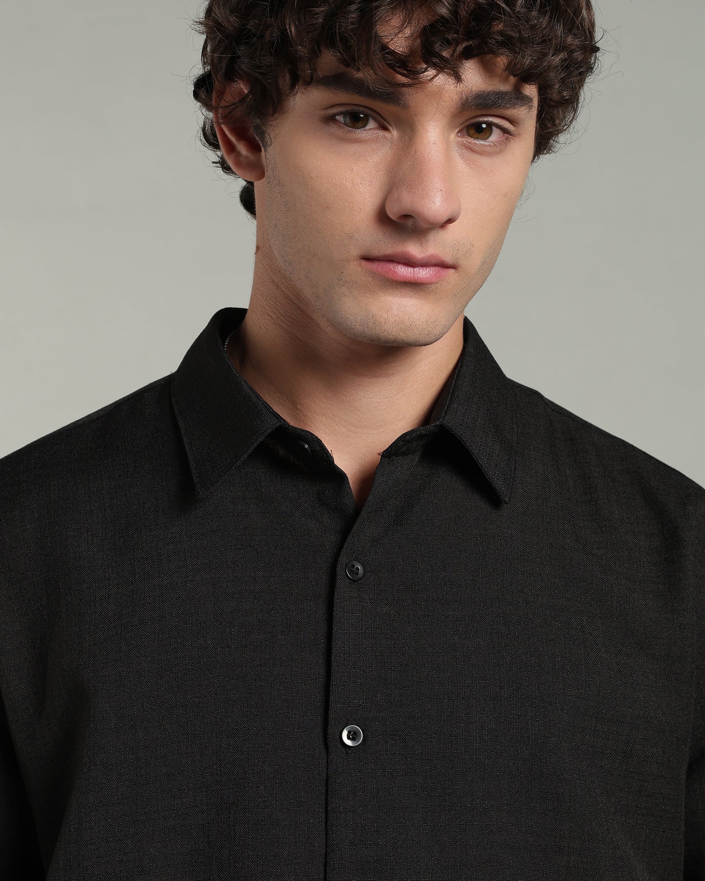 Onyx Black Textured Shirt