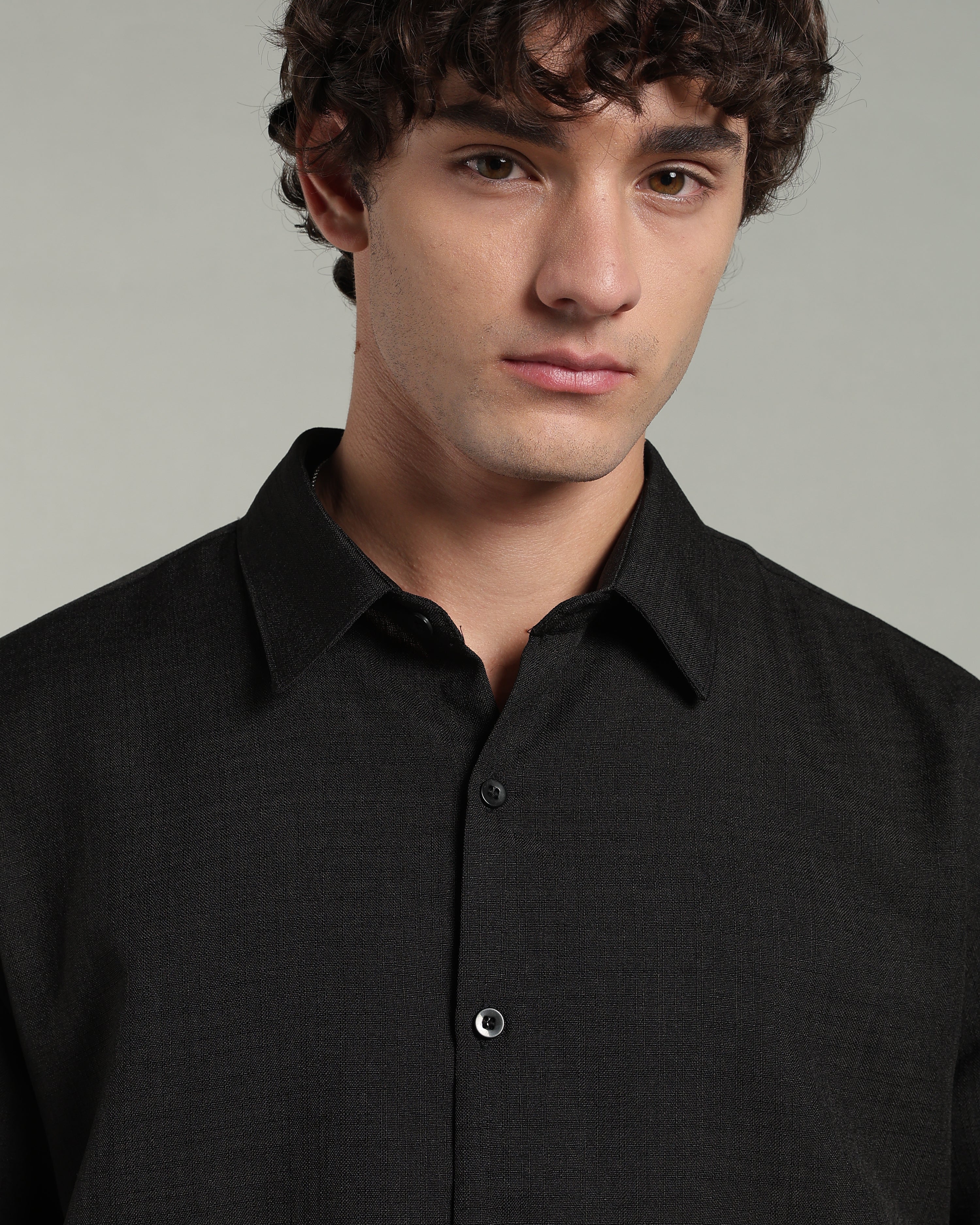 Onyx Black Textured Shirt
