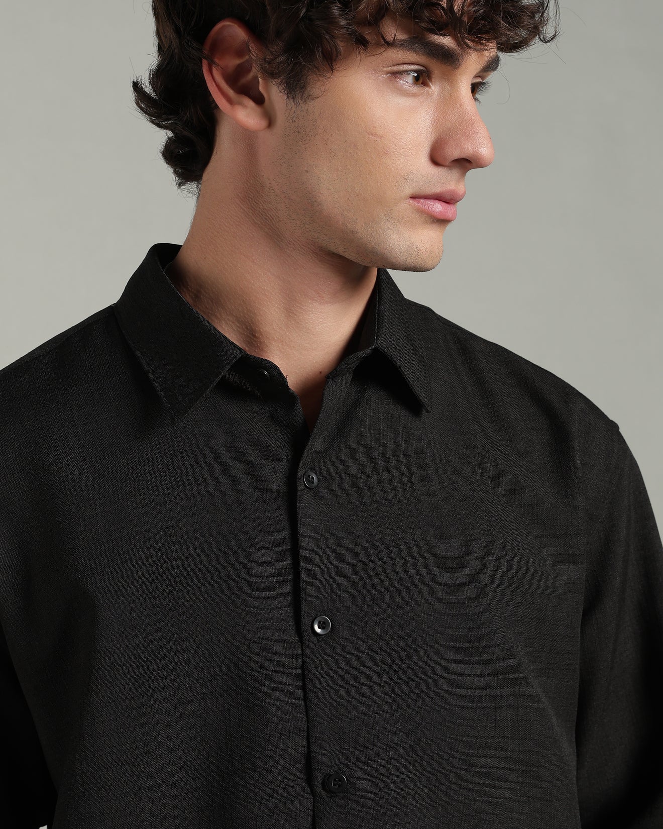 Onyx Black Textured Shirt