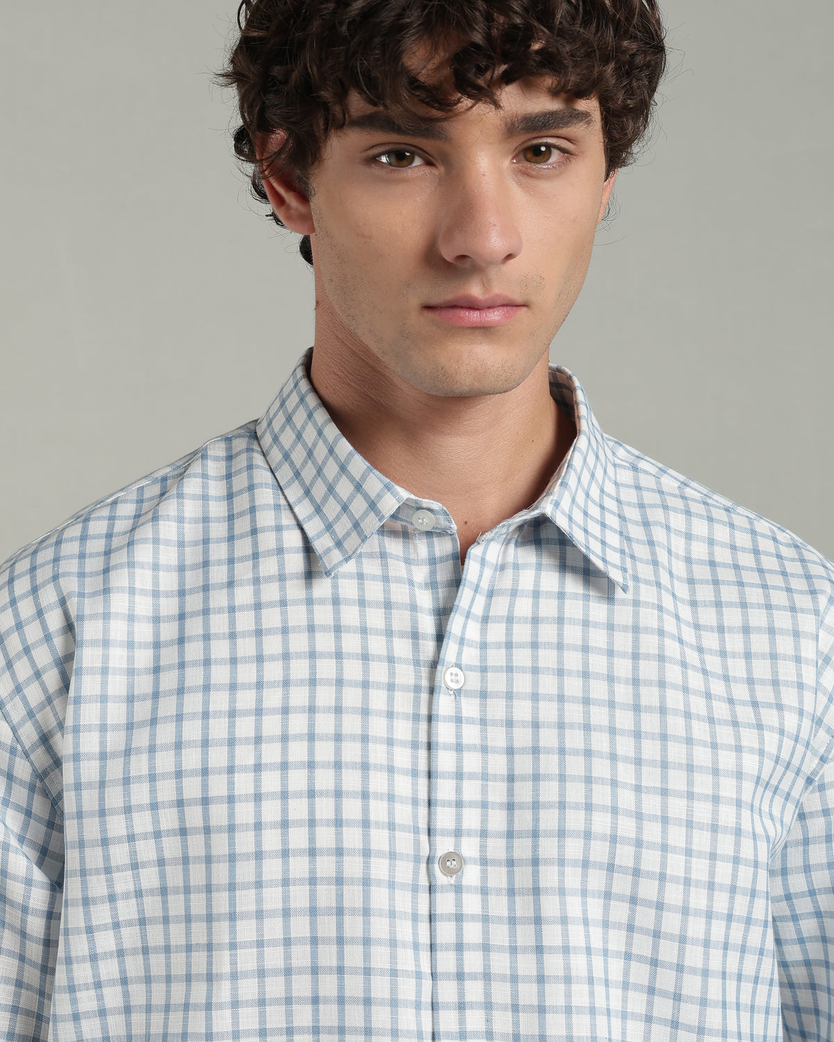 Iced Blue Checkered Shirt