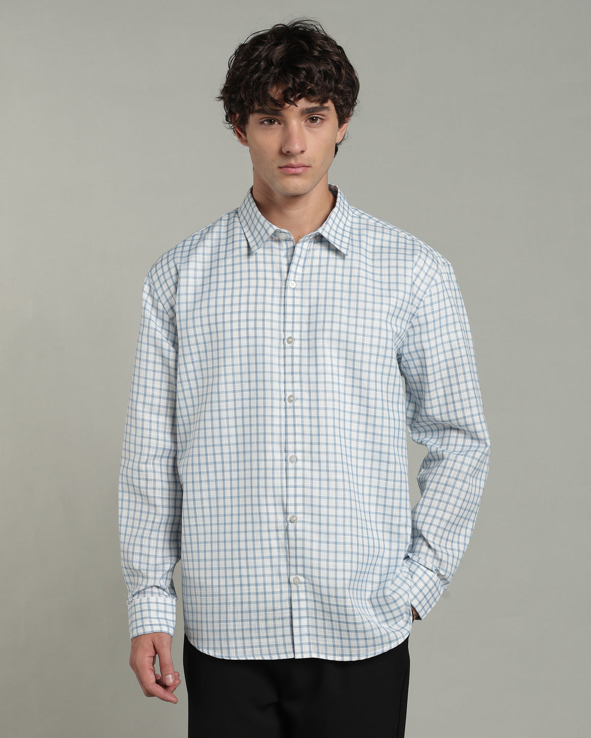 Iced Blue Checkered Shirt