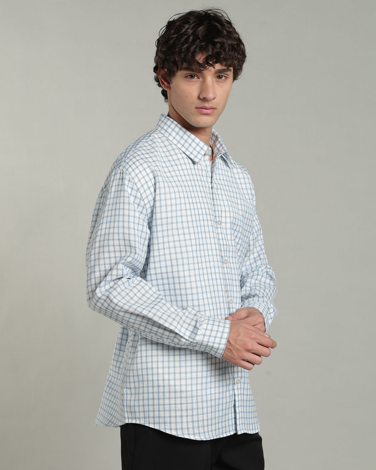 Iced Blue Checkered Shirt